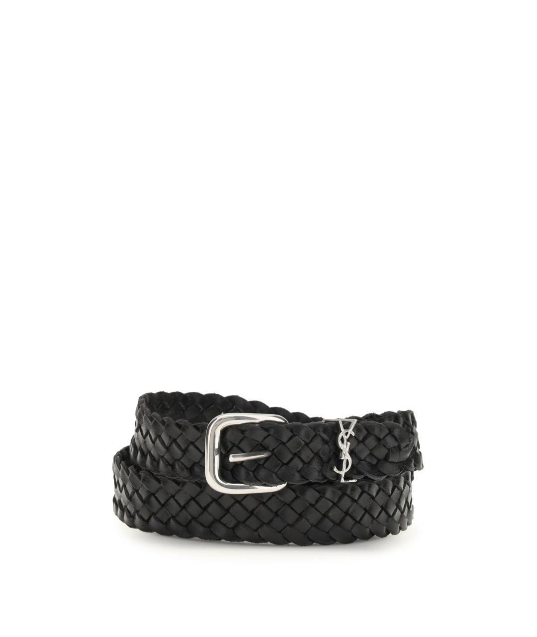 SAINT LAURENT Черный кожаный ремень, фото 1