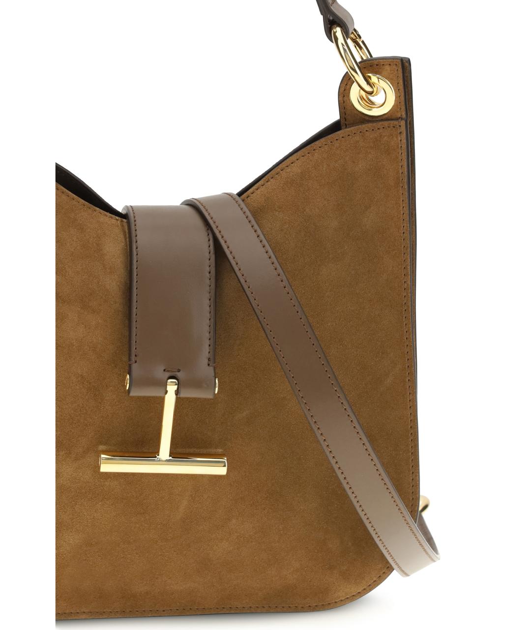 TOM FORD Коричневая замшевая сумка через плечо, фото 4