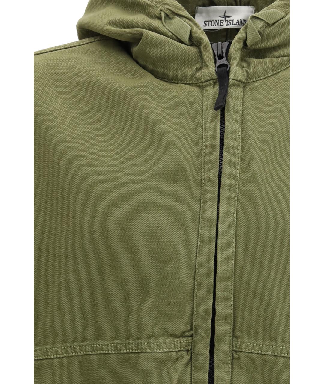 STONE ISLAND Хаки хлопковая куртка, фото 3