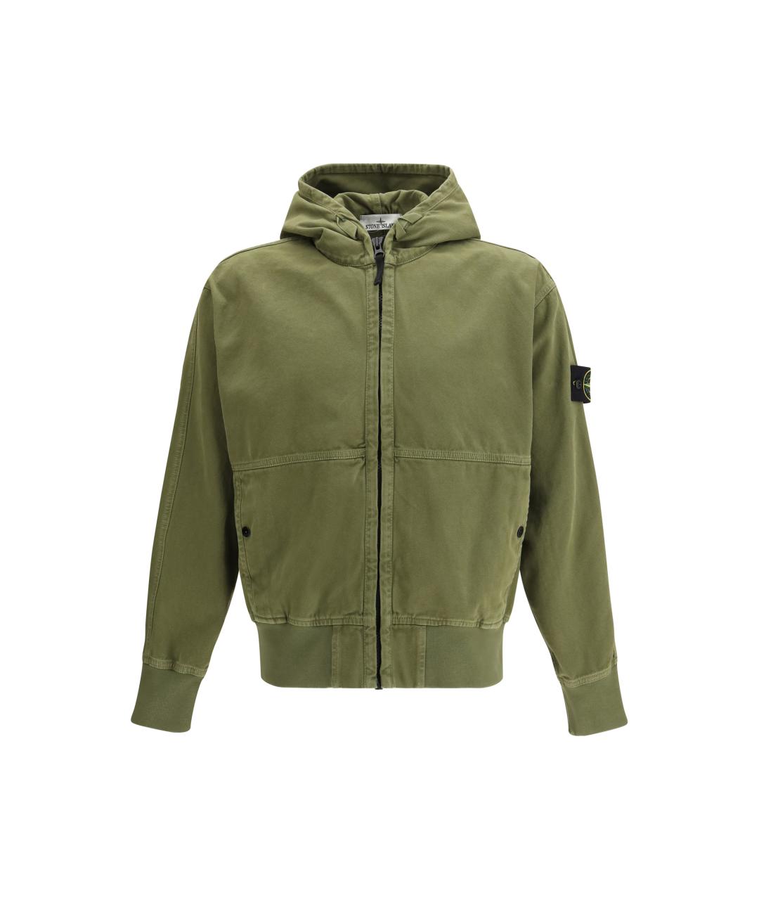 STONE ISLAND Хаки хлопковая куртка, фото 1