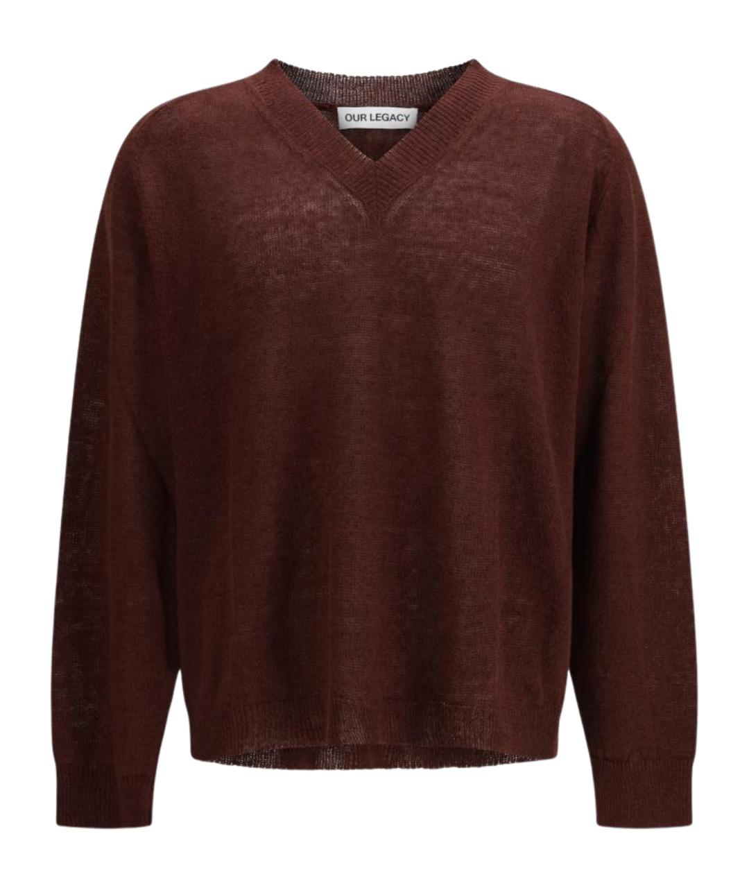 OUR LEGACY Бордовый льняной джемпер / свитер, фото 1