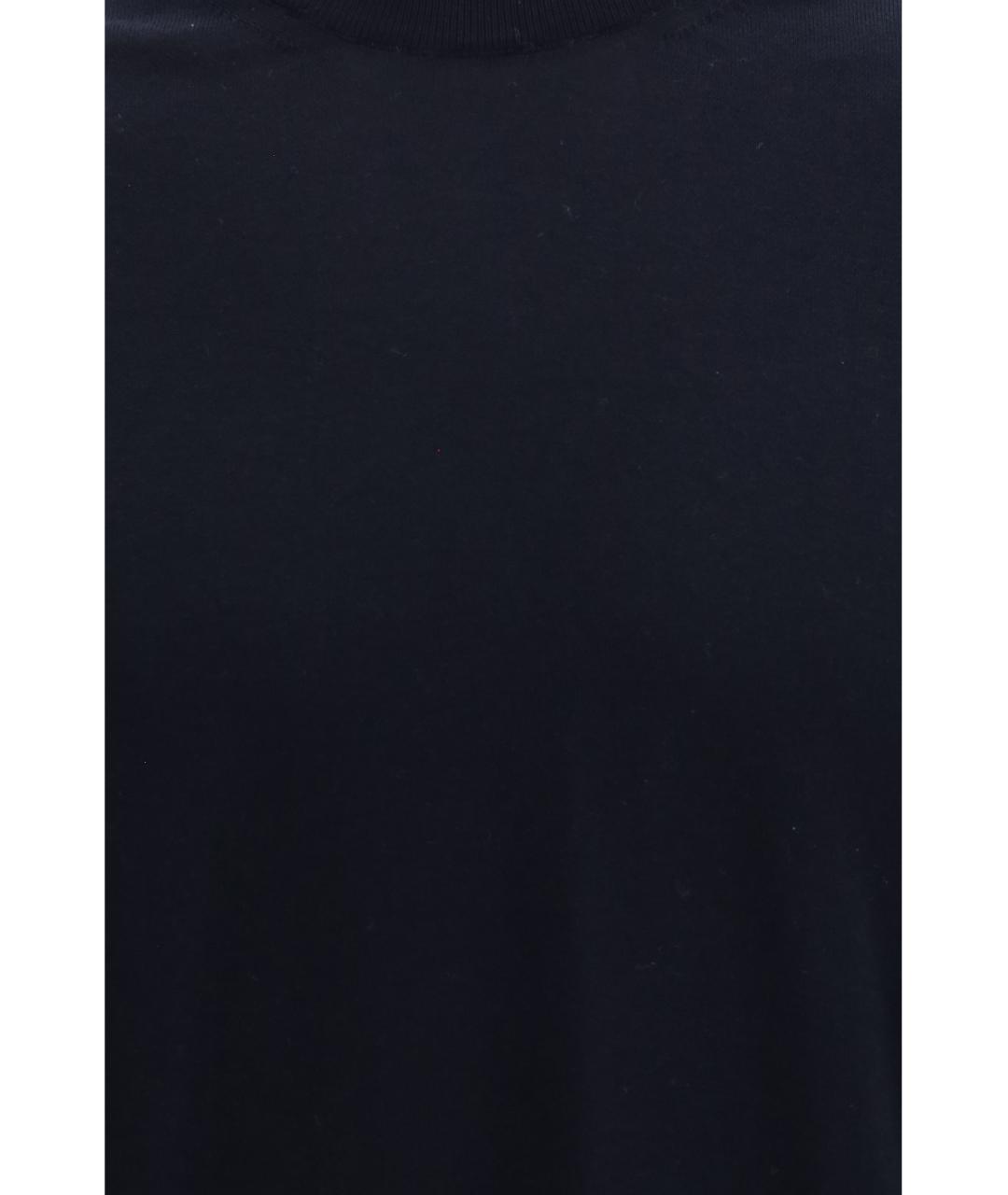 PIACENZA CASHMERE Темно-синяя хлопковая футболка, фото 3