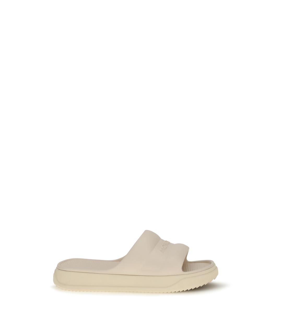 MONCLER Бежевые резиновые сандалии, фото 1