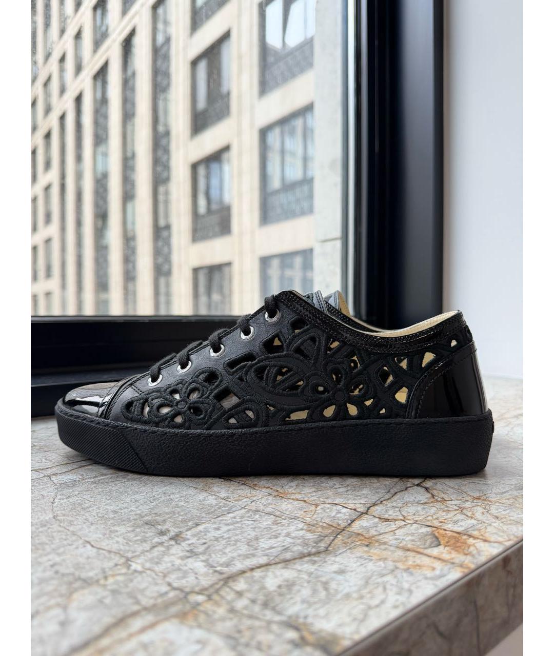 CHANEL Черные кожаные кроссовки, фото 9