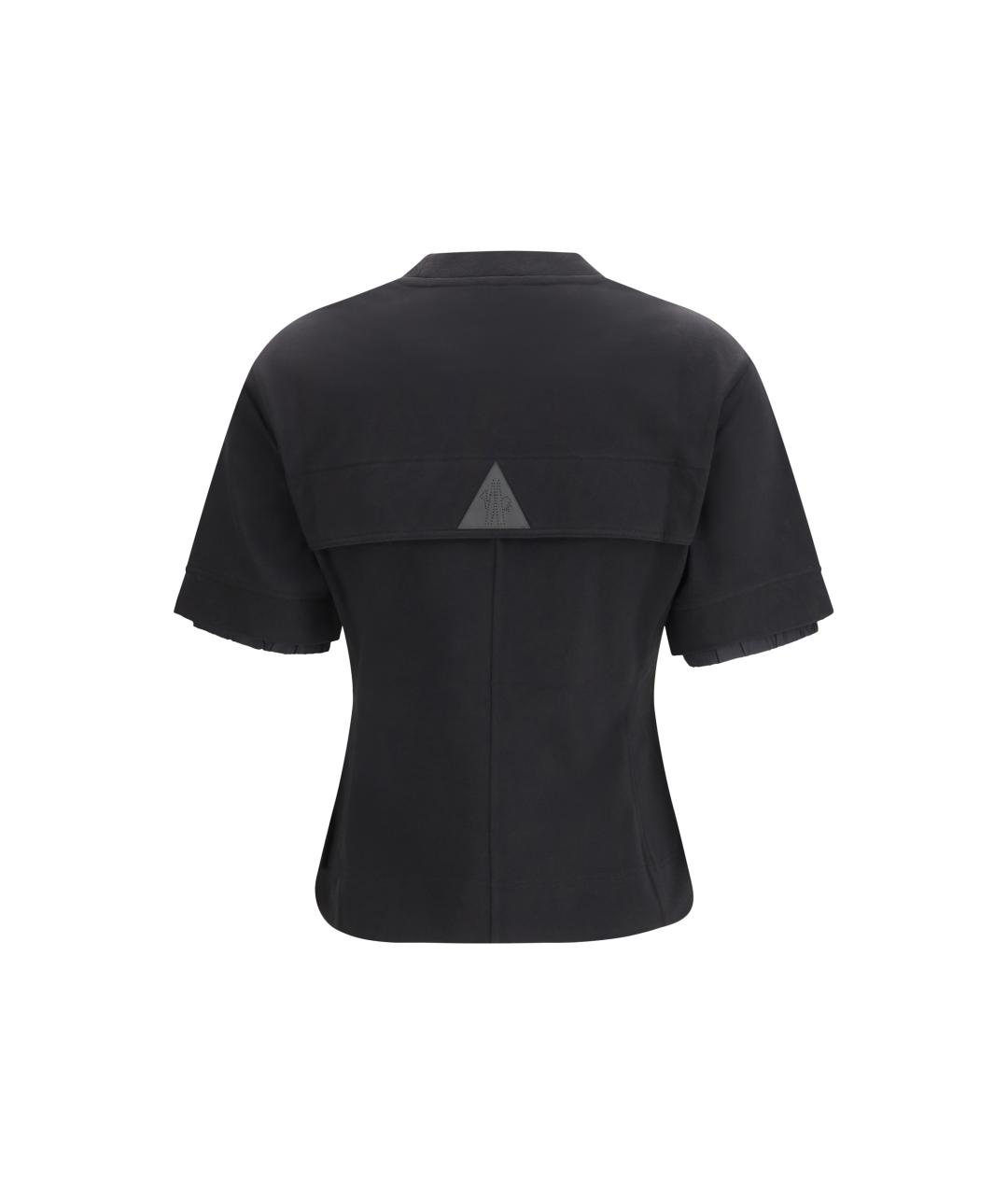 MONCLER GRENOBLE Черная хлопковая футболка, фото 2