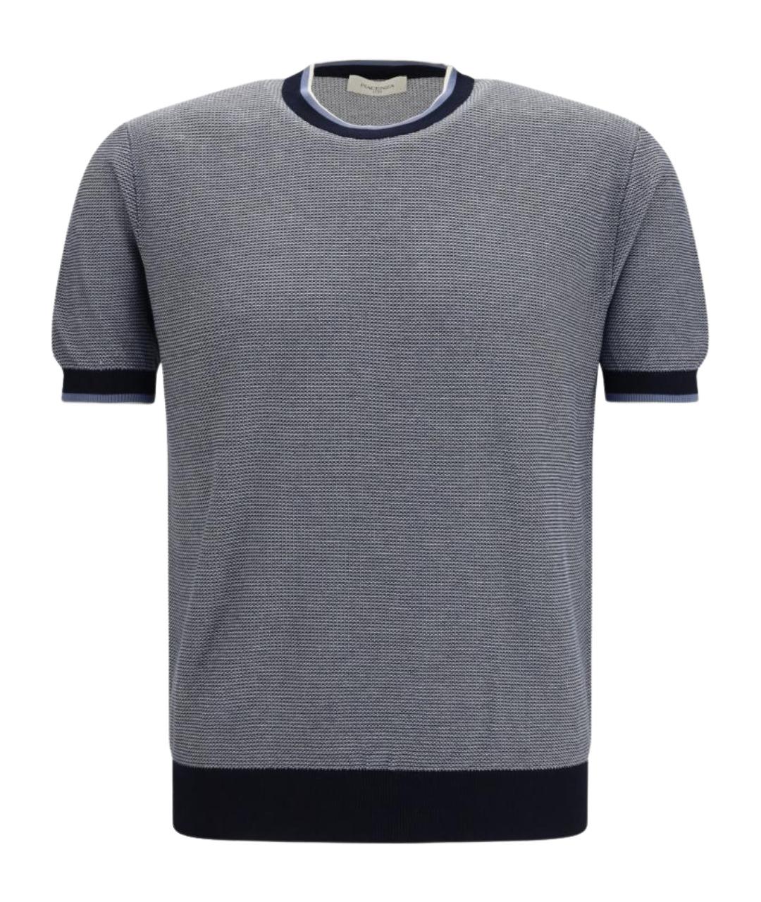 PIACENZA CASHMERE Синяя хлопковая футболка, фото 1