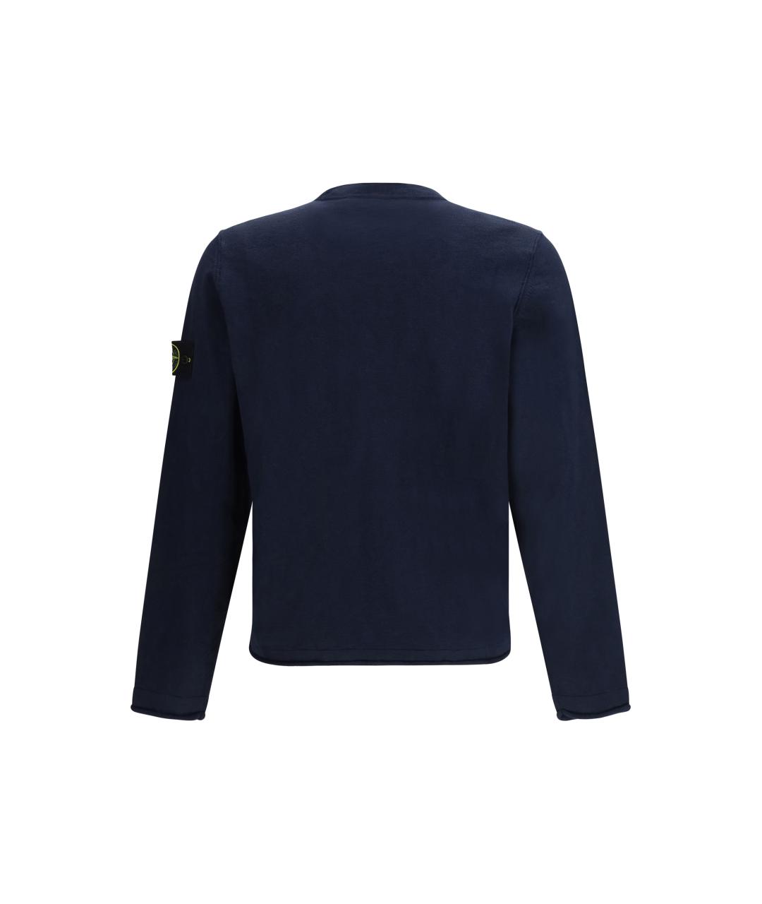 STONE ISLAND Темно-синий хлопковый джемпер / свитер, фото 2