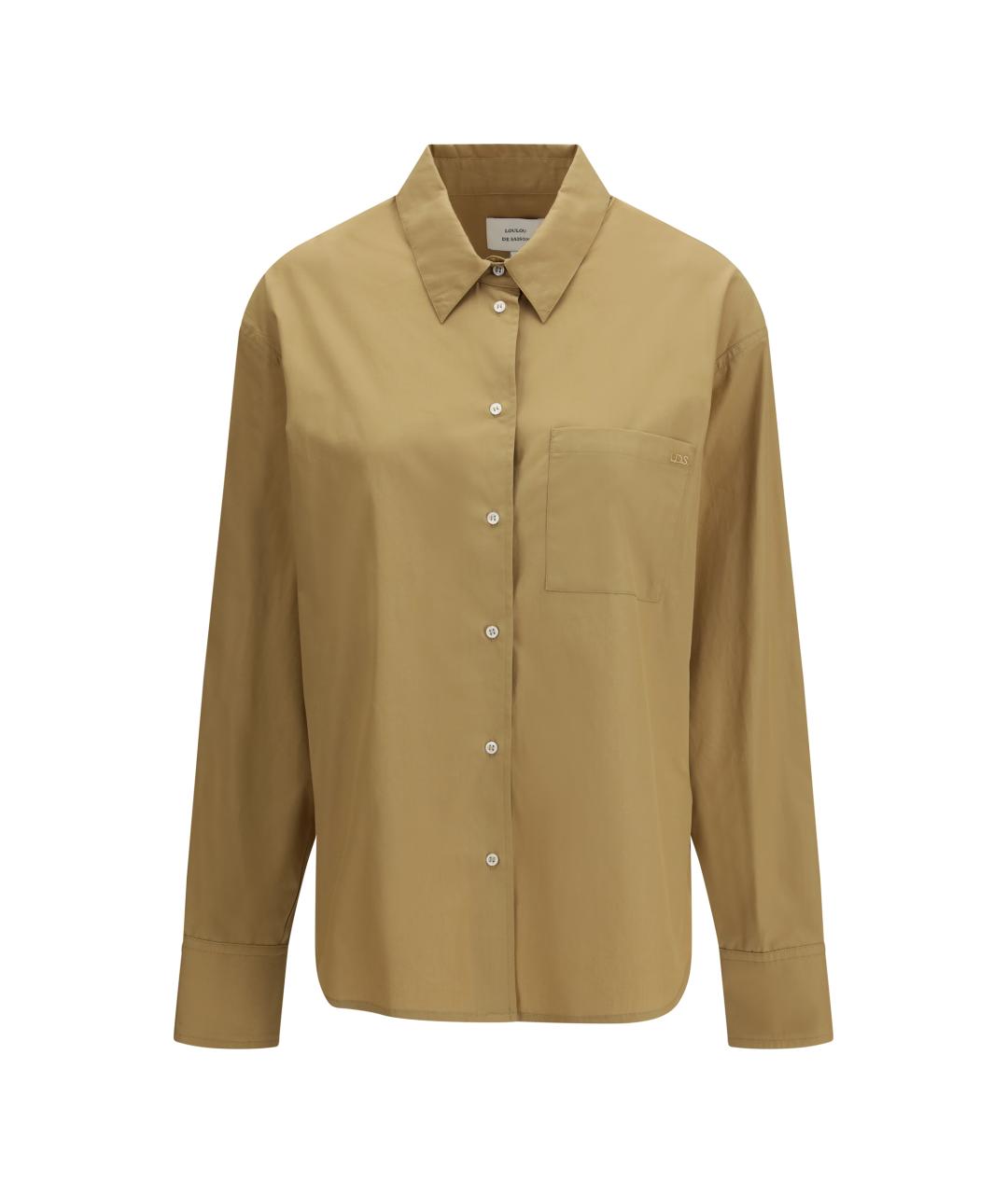 LOULOU STUDIO Бежевая хлопковая рубашка, фото 1