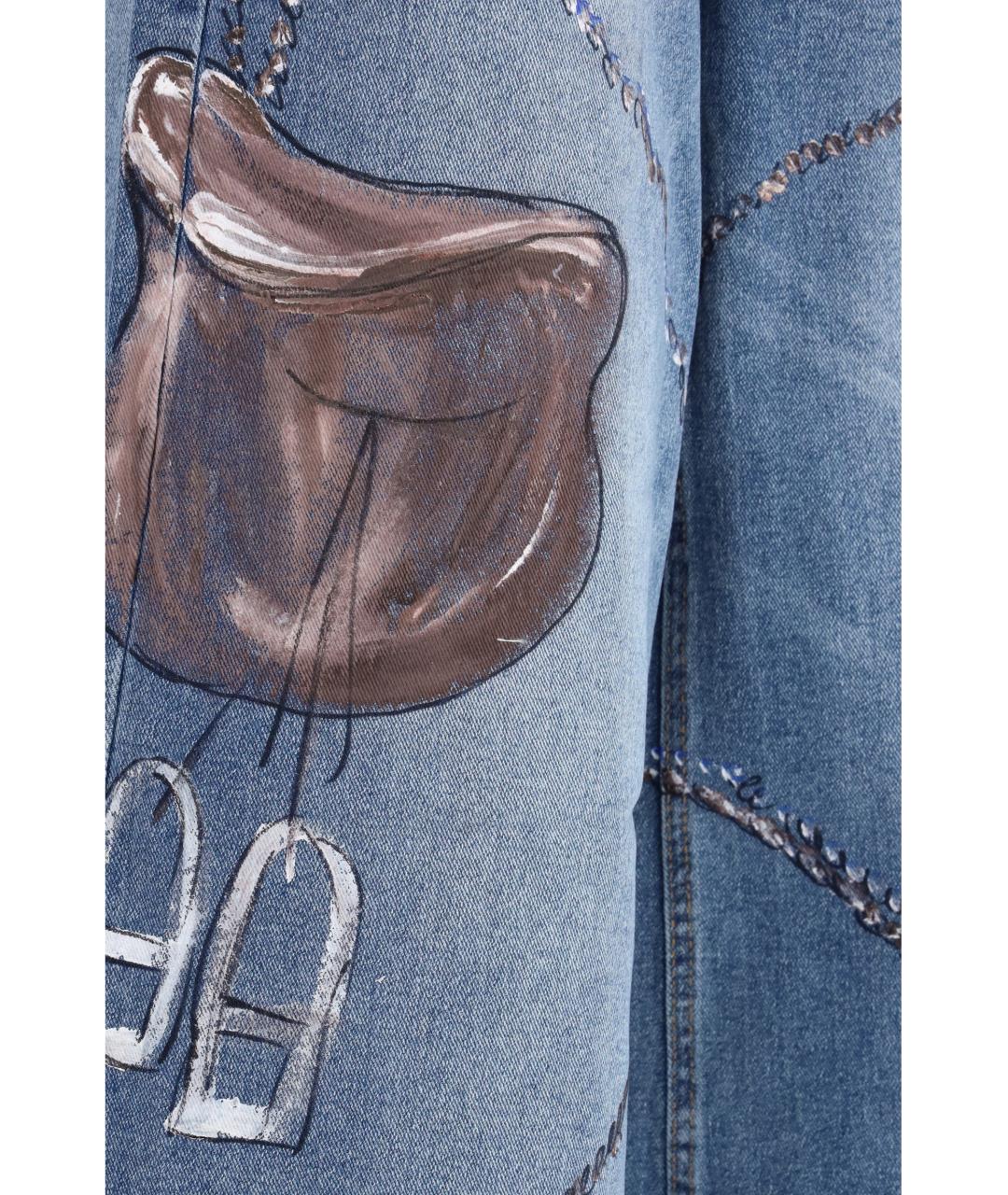 ELLA Синие хлопковые прямые джинсы, фото 3