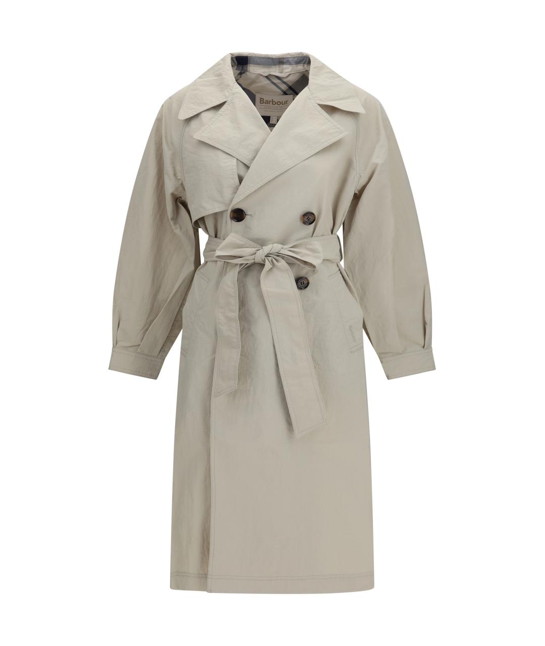 BARBOUR Бежевый полиамидовый тренч/плащ, фото 1