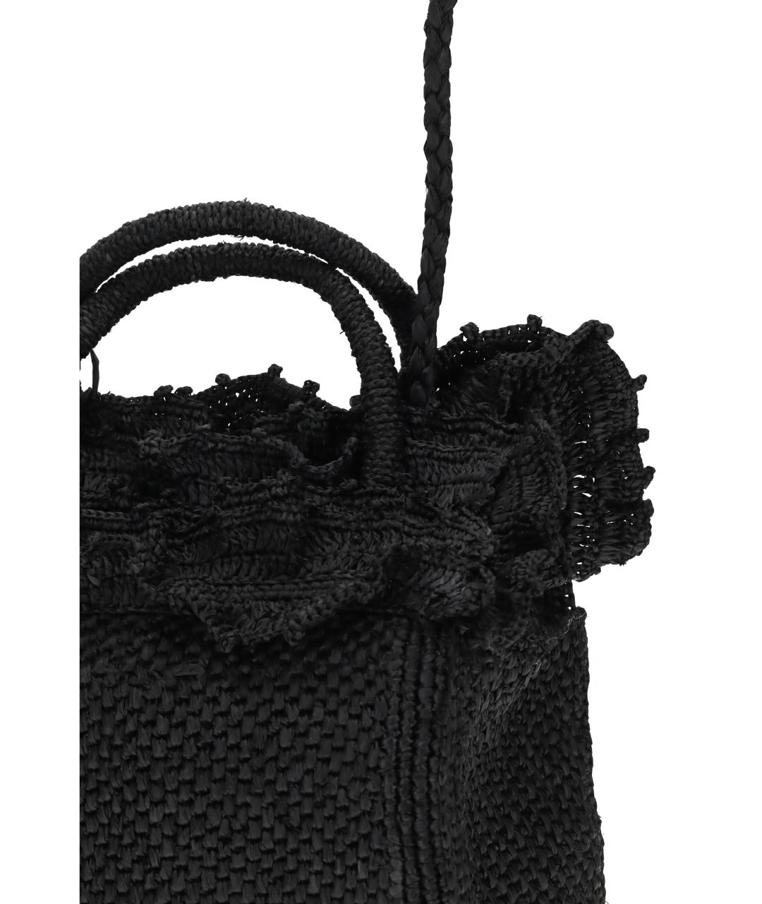 IBELIV Черная пелетеная сумка с короткими ручками, фото 4