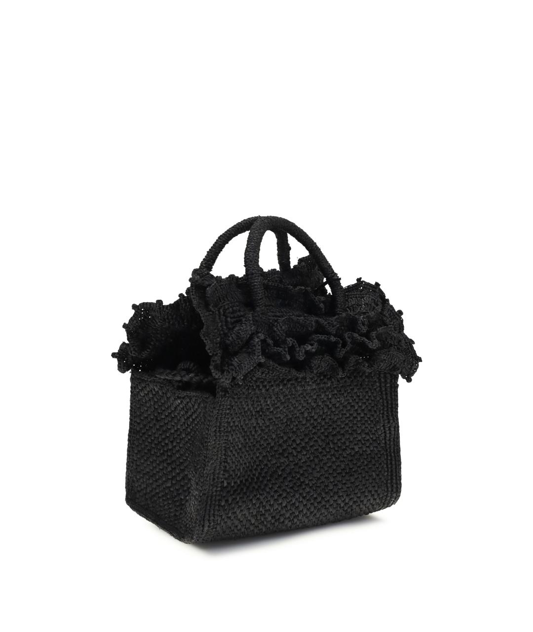 IBELIV Черная пелетеная сумка с короткими ручками, фото 3