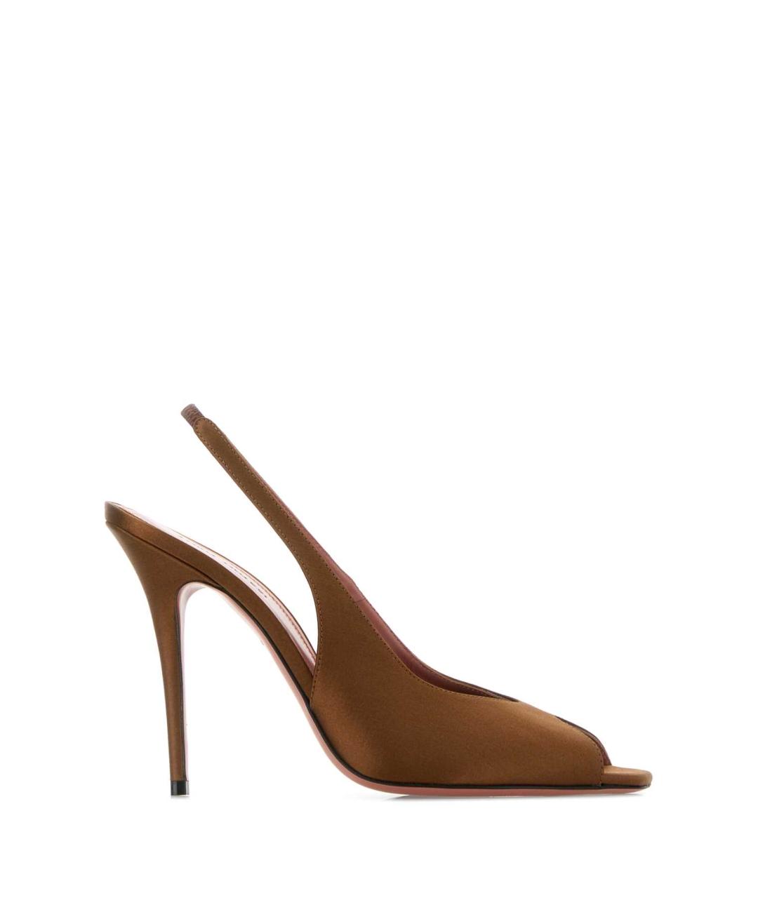 Amina Muaddi Коричневые текстильные туфли, фото 2