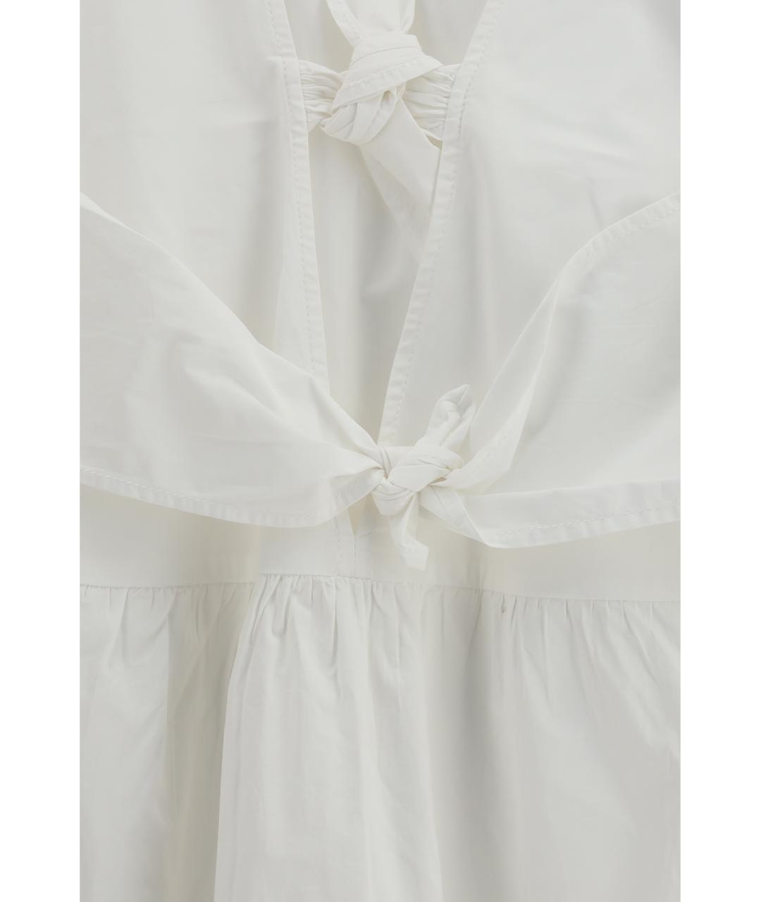 GANNI Белое хлопковое повседневное платье, фото 3