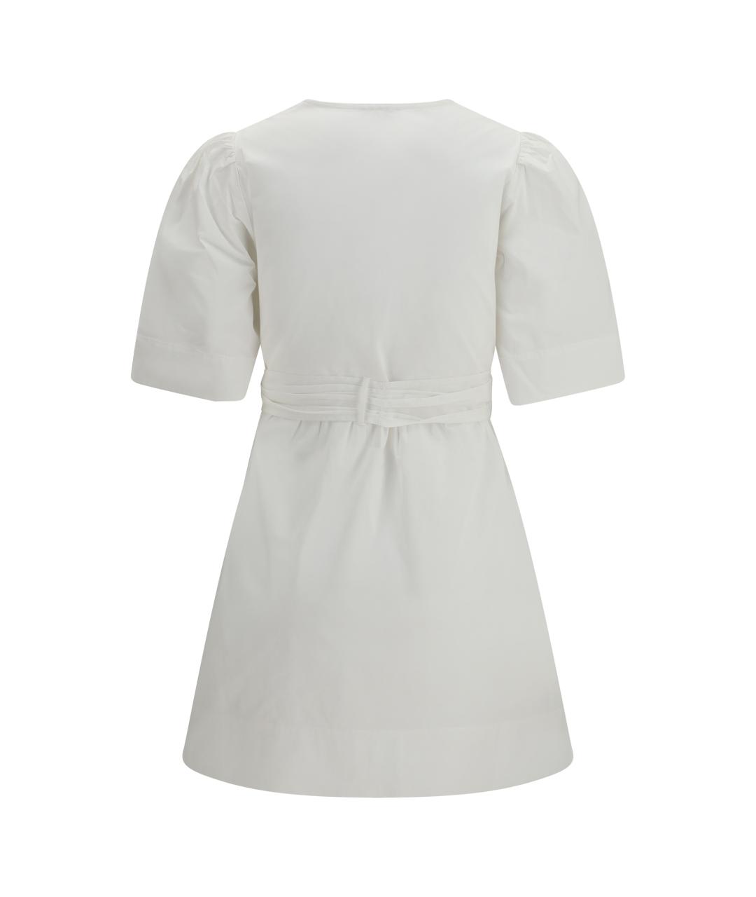 GANNI Белое хлопковое повседневное платье, фото 2