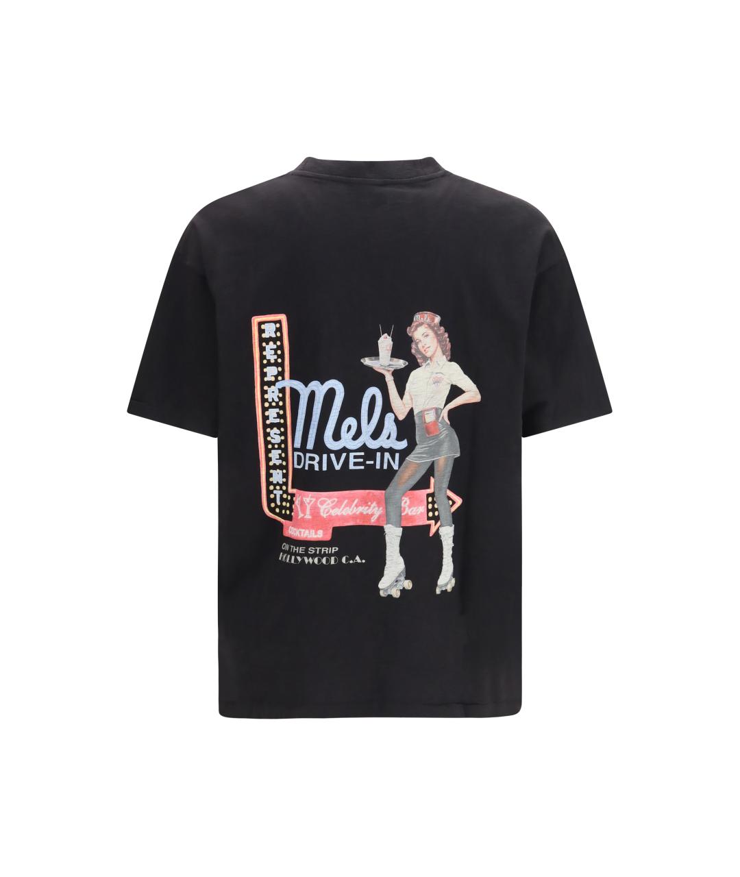 REPRESENT Черная хлопковая футболка, фото 2