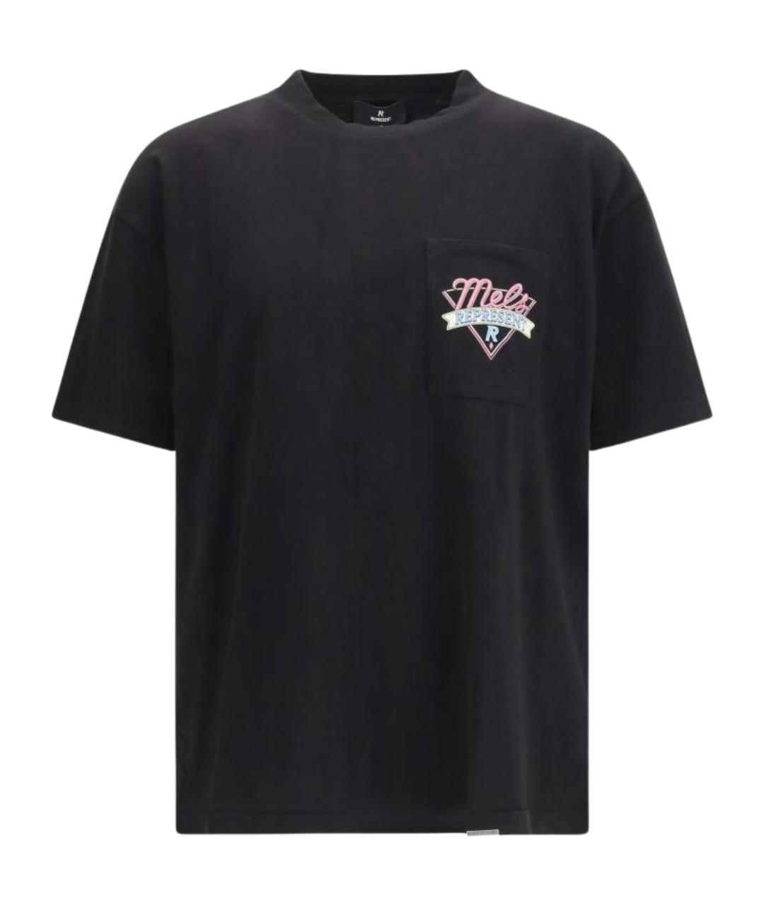 REPRESENT Черная хлопковая футболка, фото 1