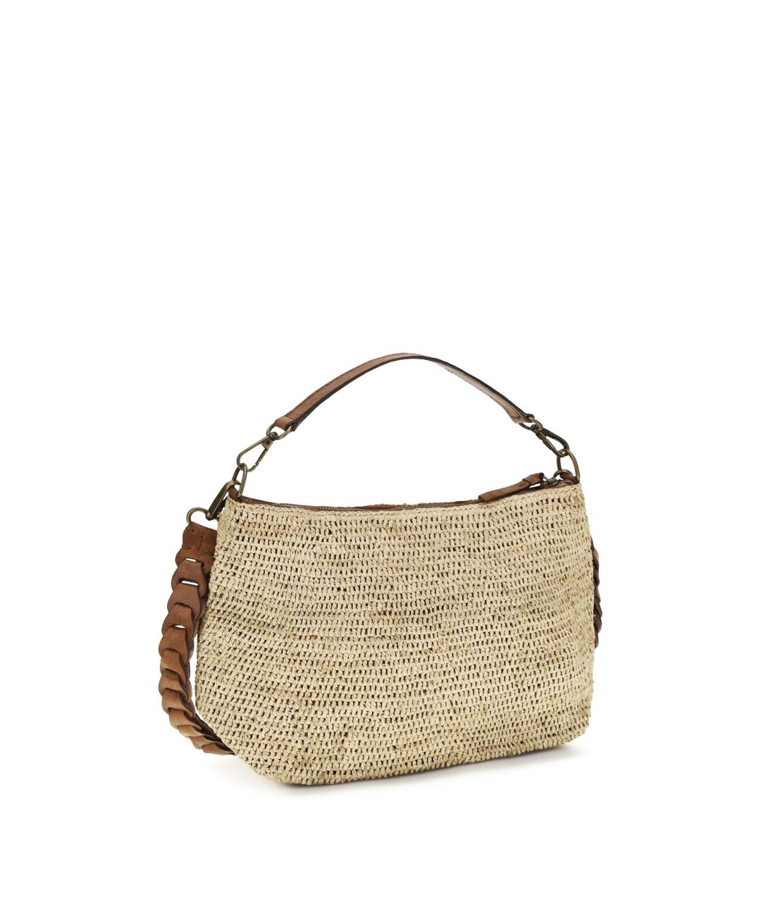 IBELIV Бежевая пелетеная сумка с короткими ручками, фото 2