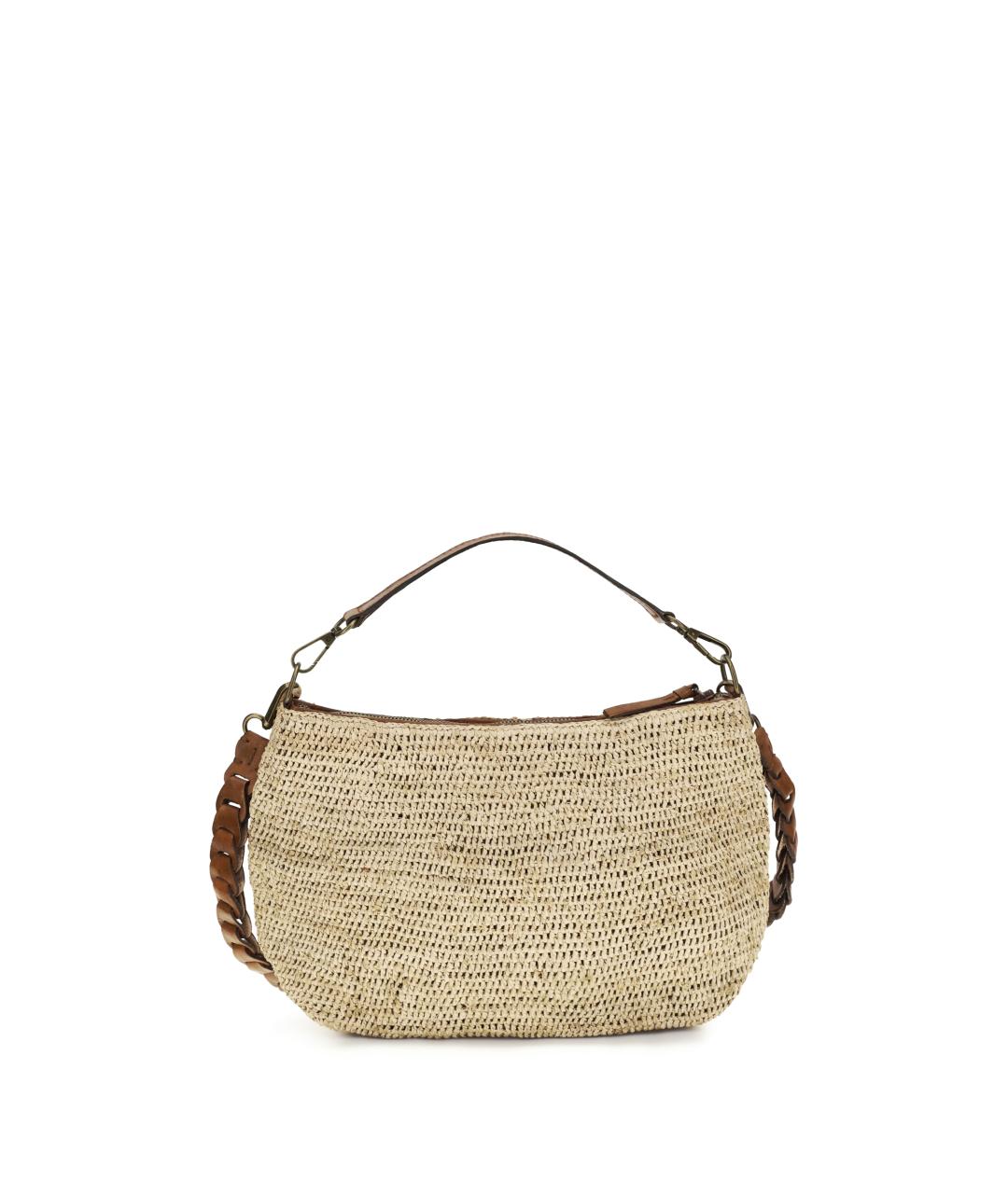 IBELIV Бежевая пелетеная сумка с короткими ручками, фото 1