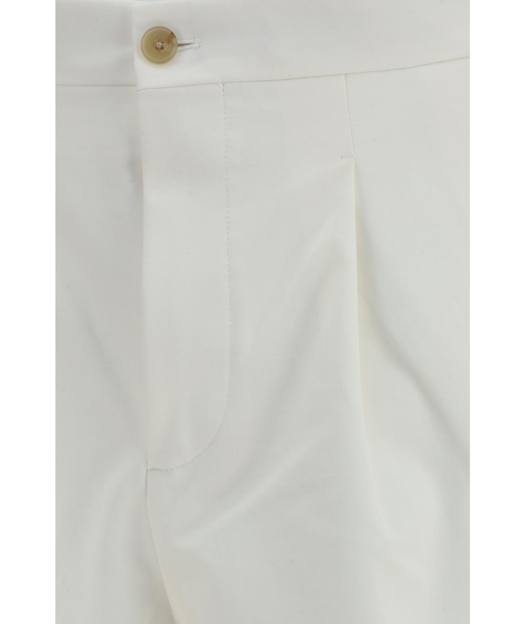 UMIT BENAN Белые хлопковые повседневные брюки, фото 3