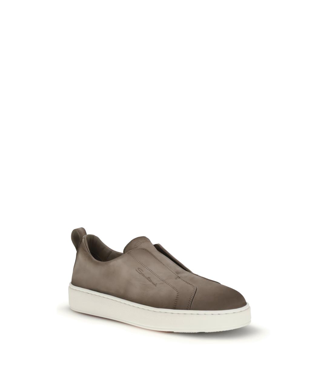 SANTONI Бежевые слипоны, фото 2