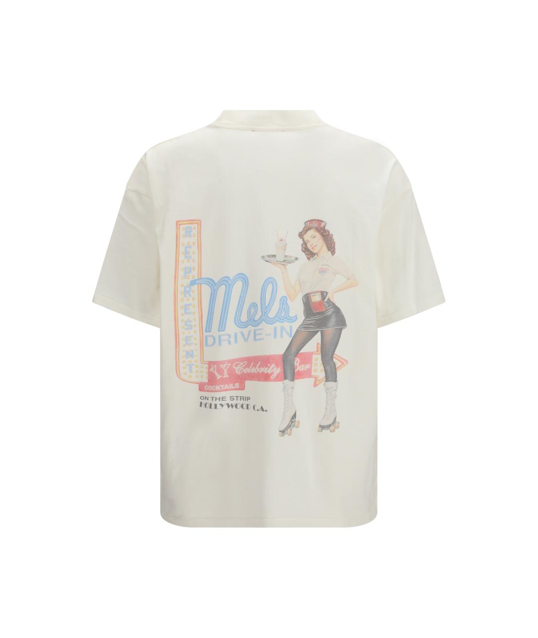 REPRESENT Белая хлопковая футболка, фото 2