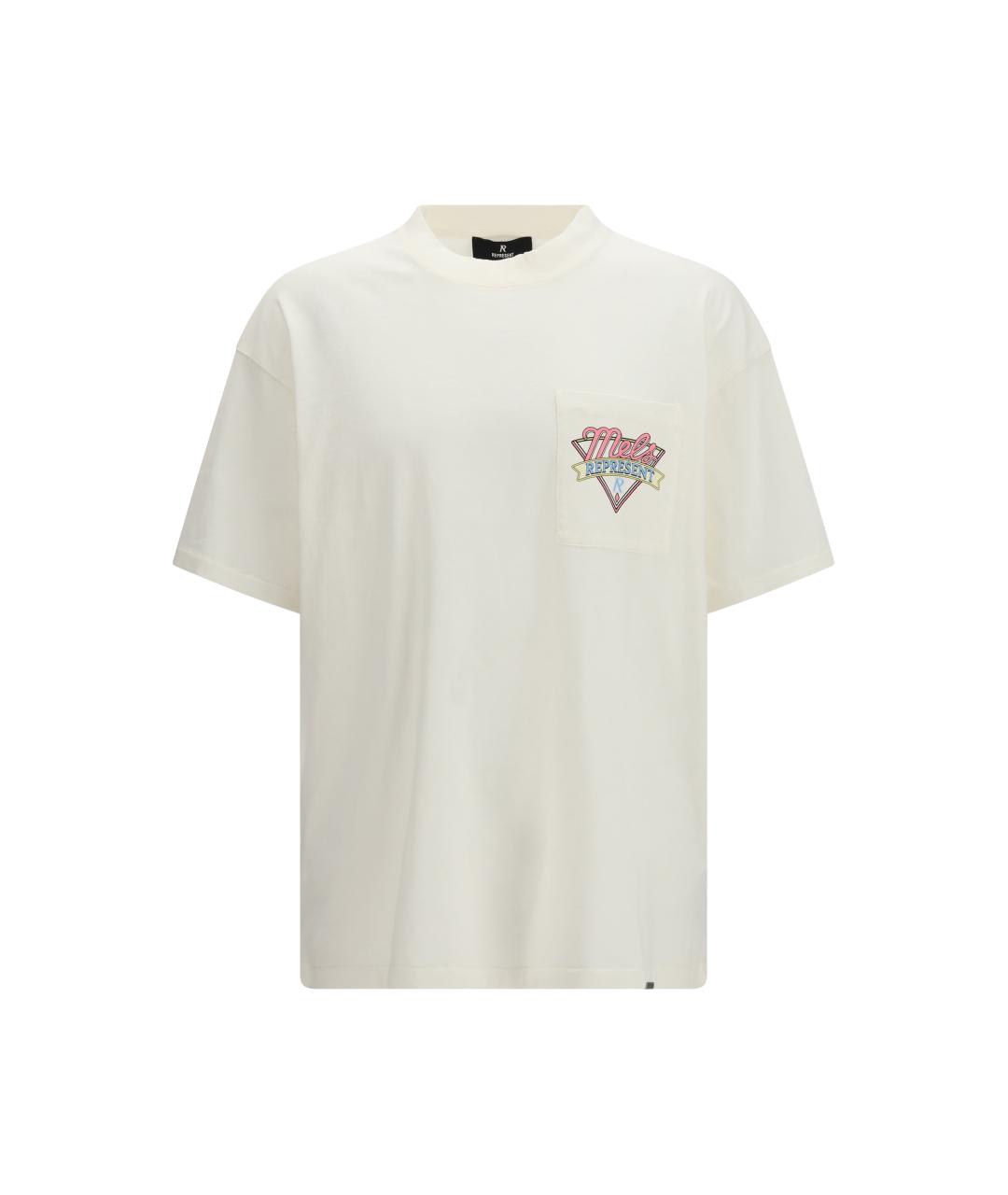 REPRESENT Белая хлопковая футболка, фото 4