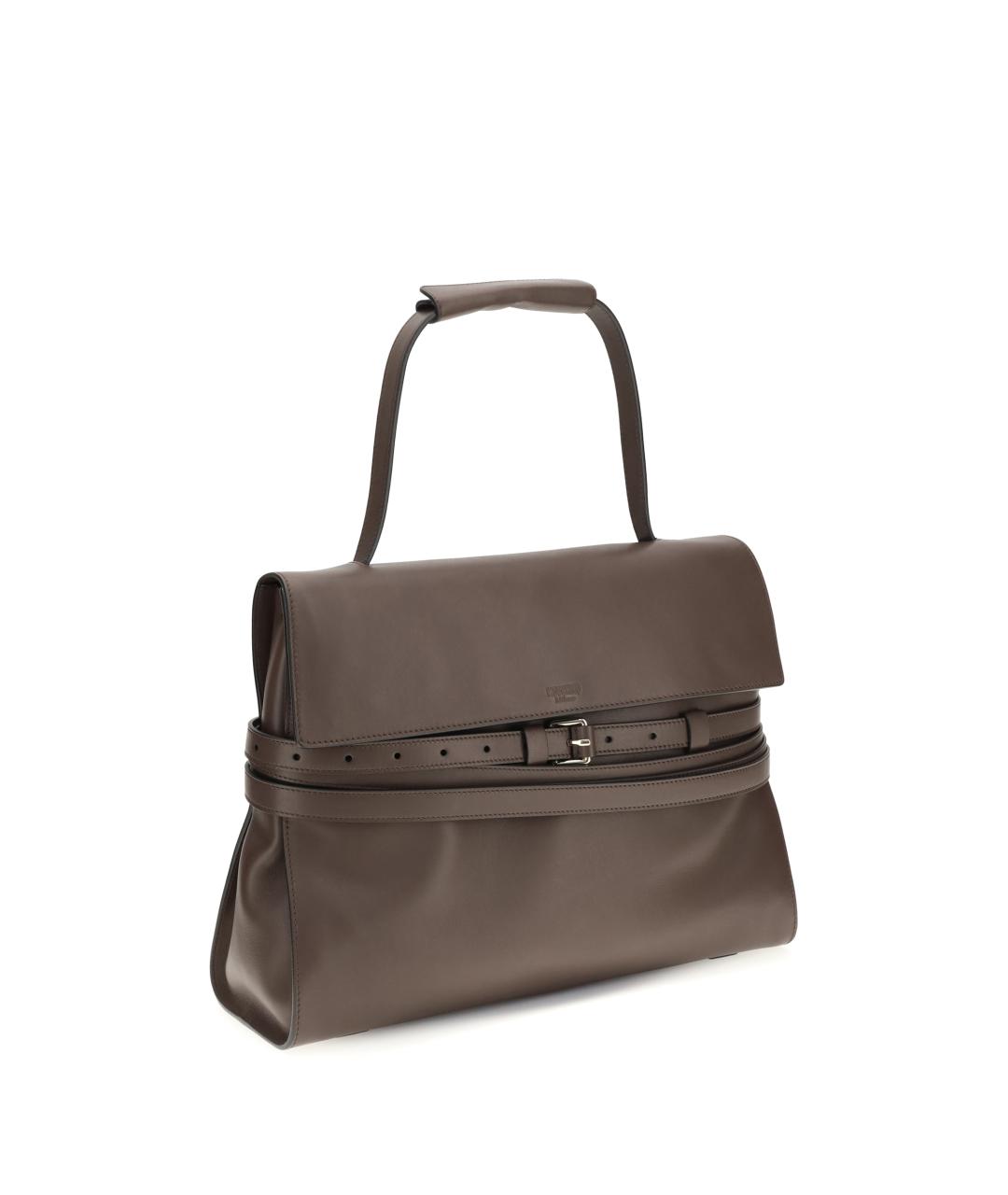 MOSCHINO Коричневая кожаная сумка через плечо, фото 2