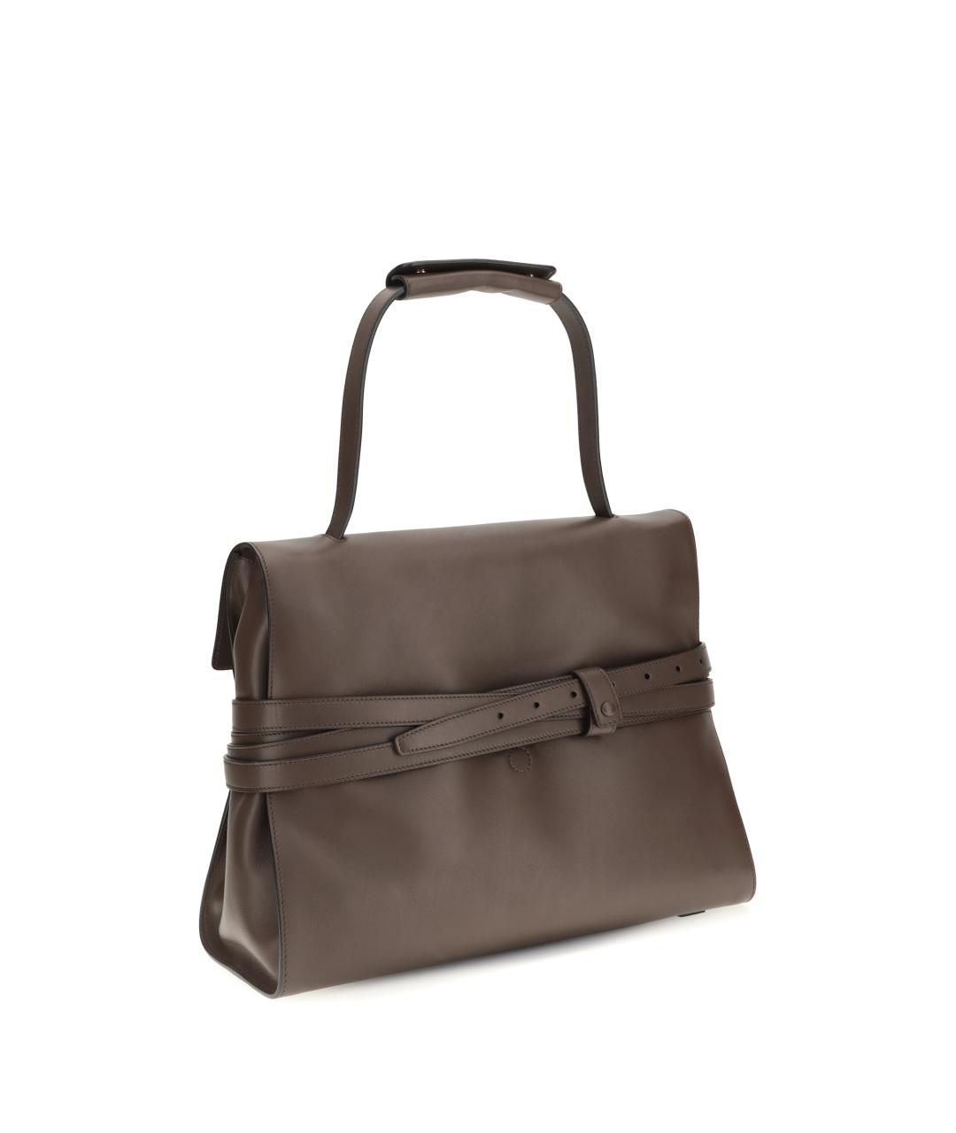 MOSCHINO Коричневая кожаная сумка через плечо, фото 3