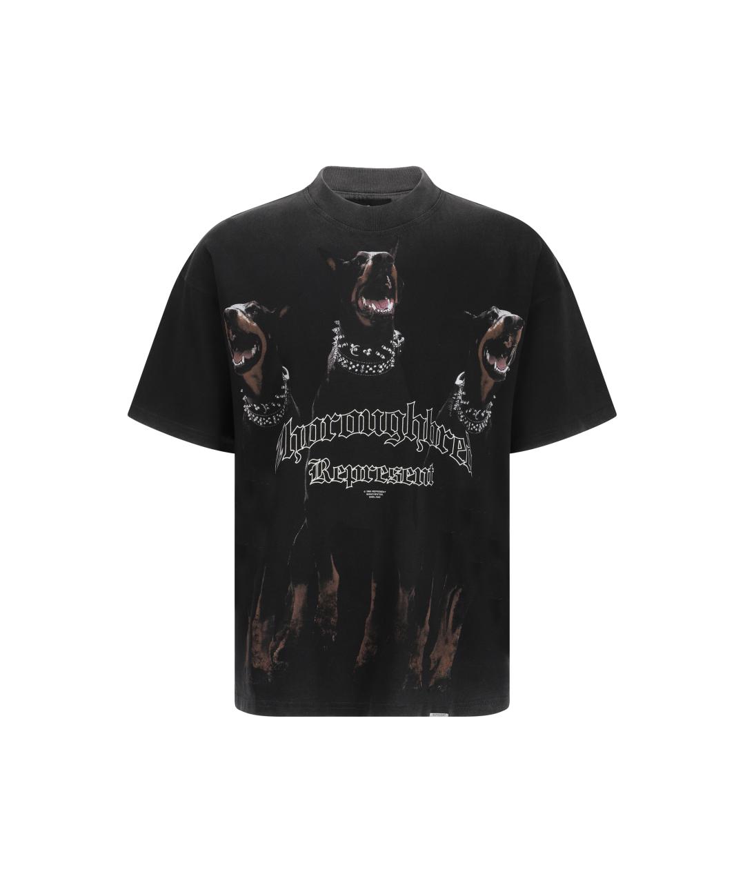 REPRESENT Черная хлопковая футболка, фото 4