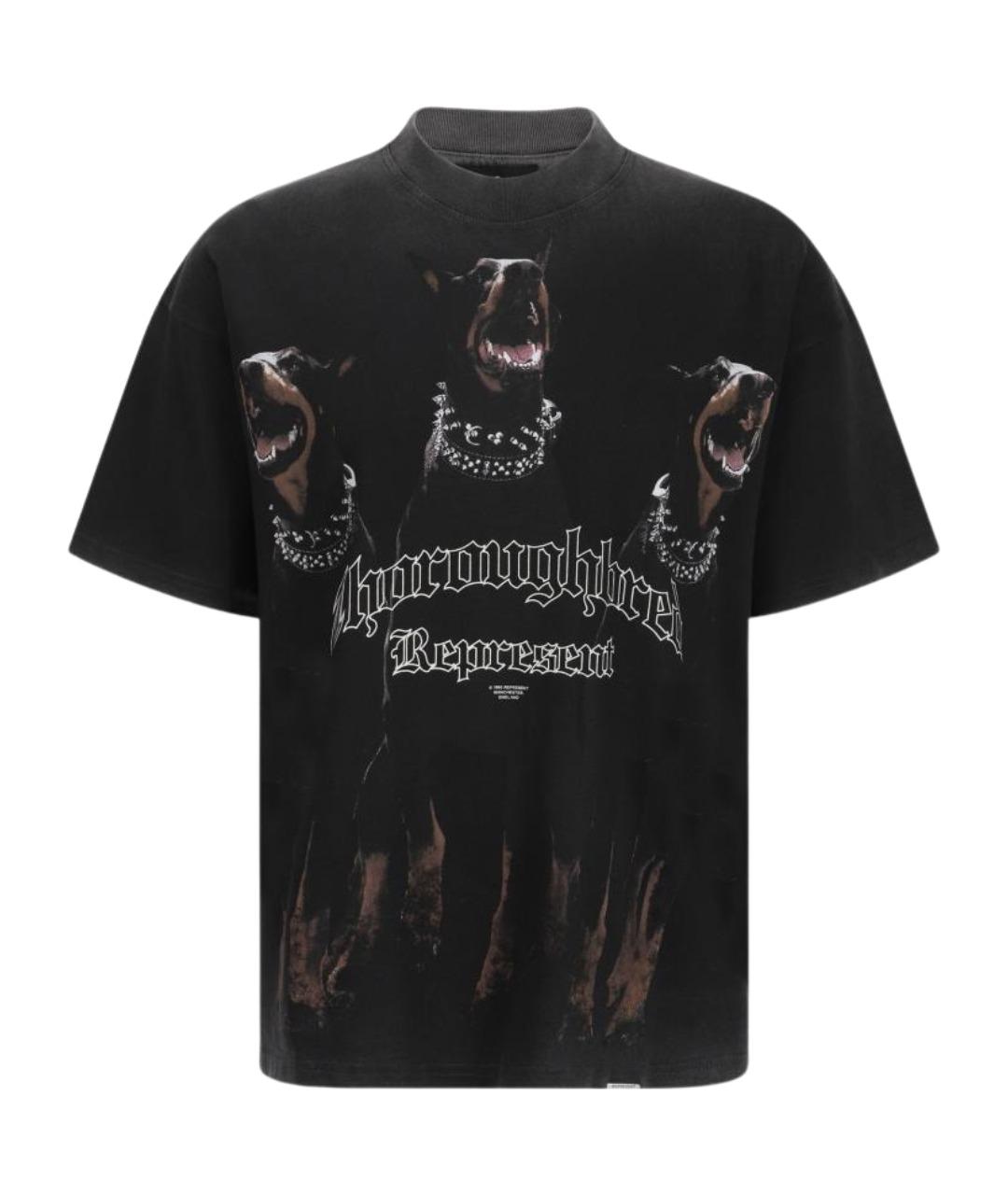 REPRESENT Черная хлопковая футболка, фото 1