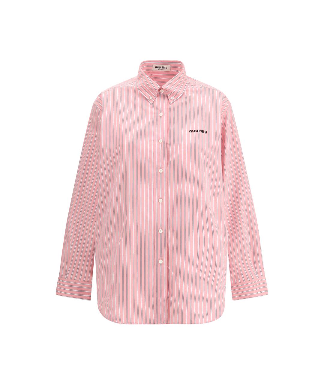 MIU MIU Розовая хлопковая рубашка, фото 1