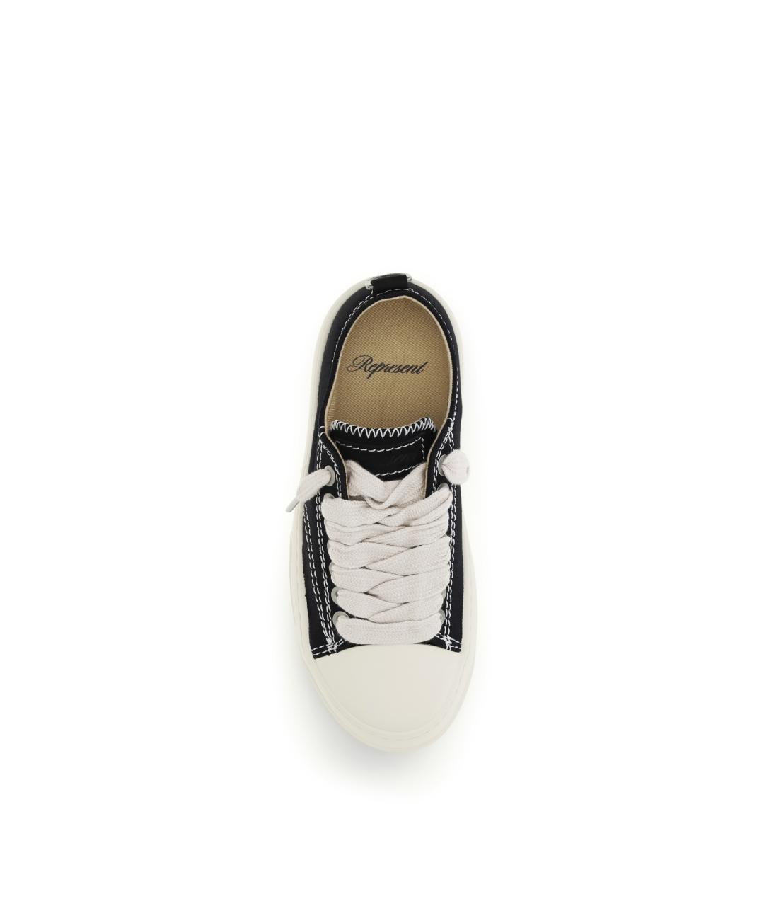 REPRESENT Черные текстильные низкие кроссовки / кеды, фото 4