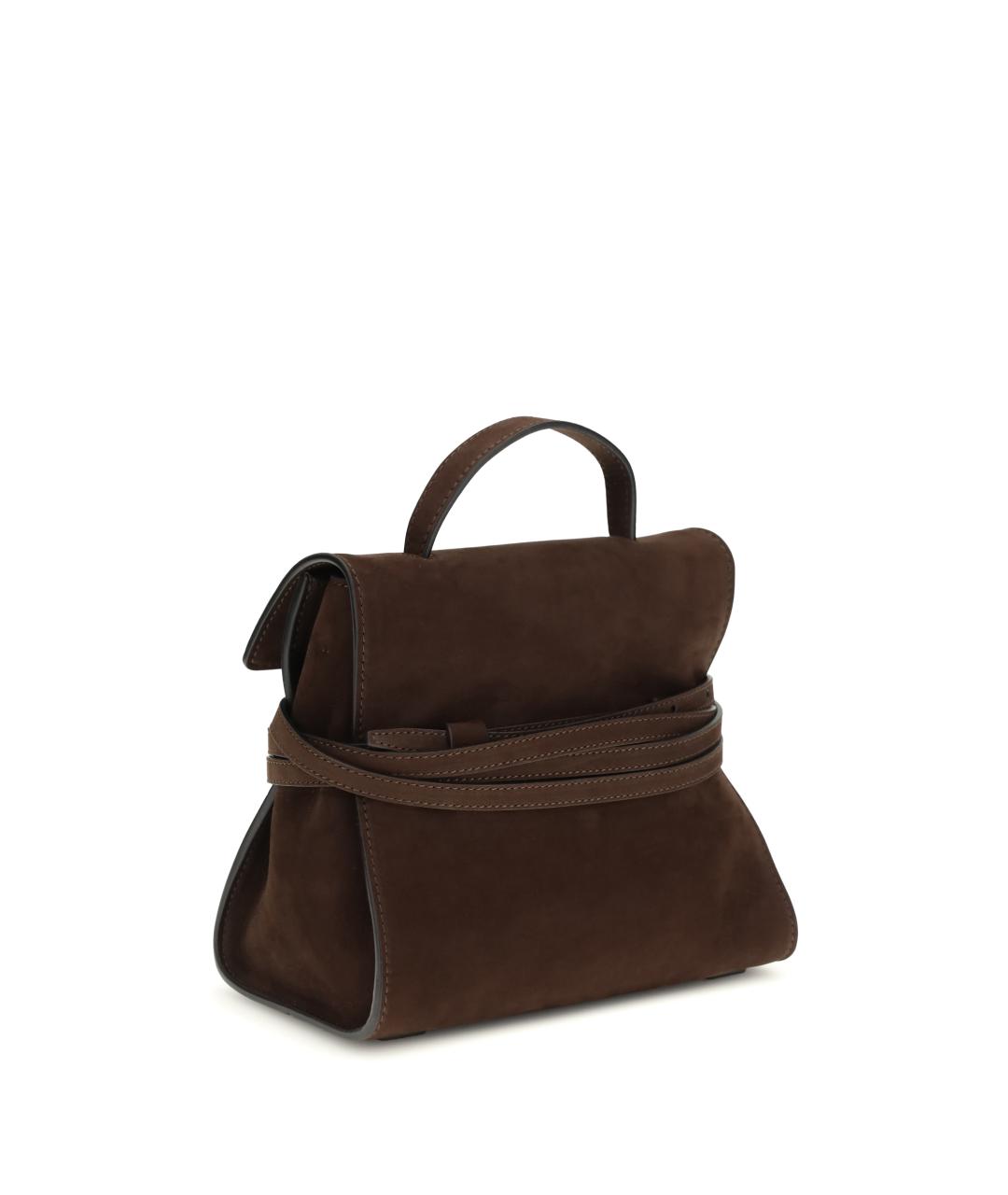 MOSCHINO Коричневая замшевая сумка с короткими ручками, фото 3