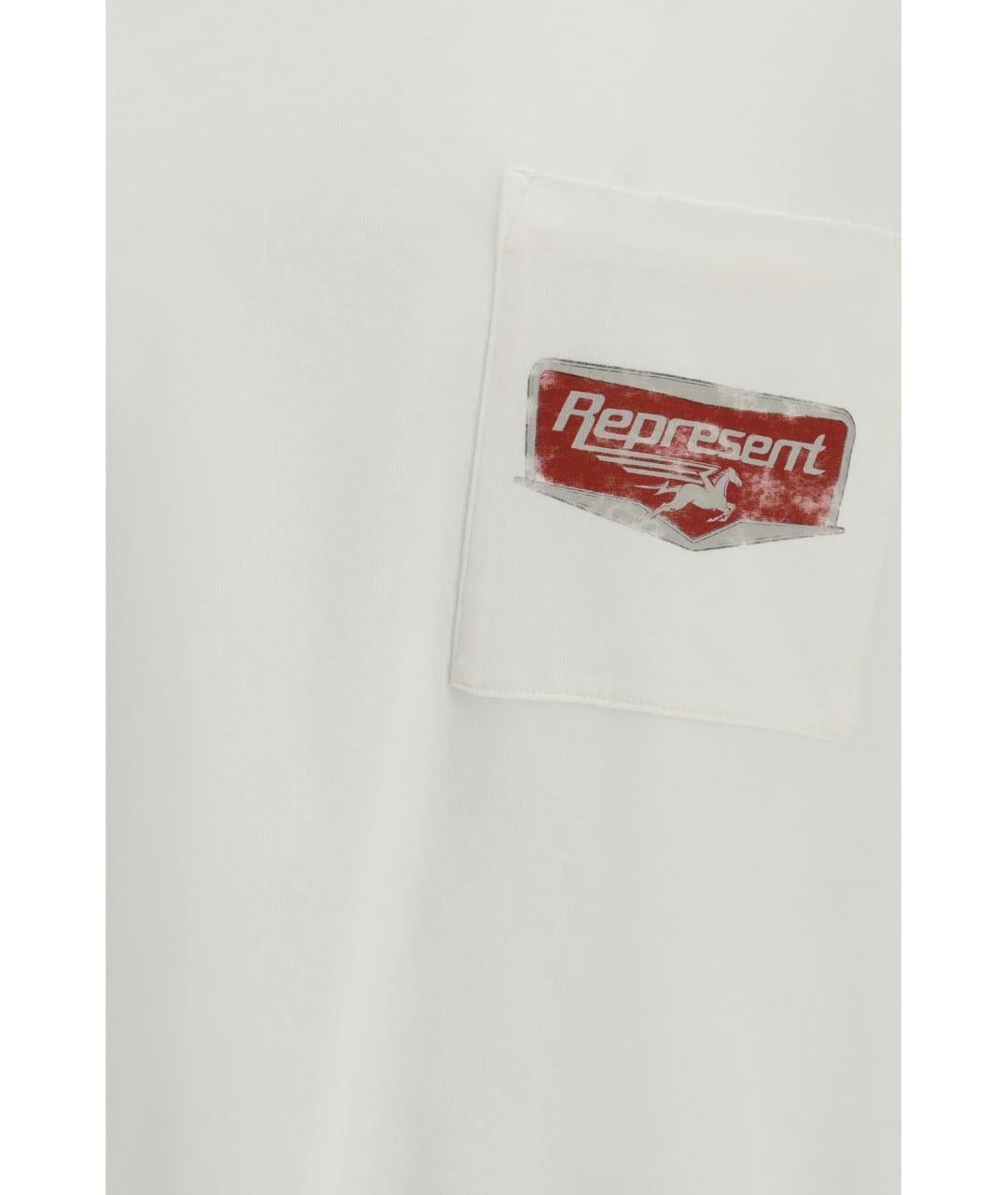 REPRESENT Белая хлопковая футболка, фото 3