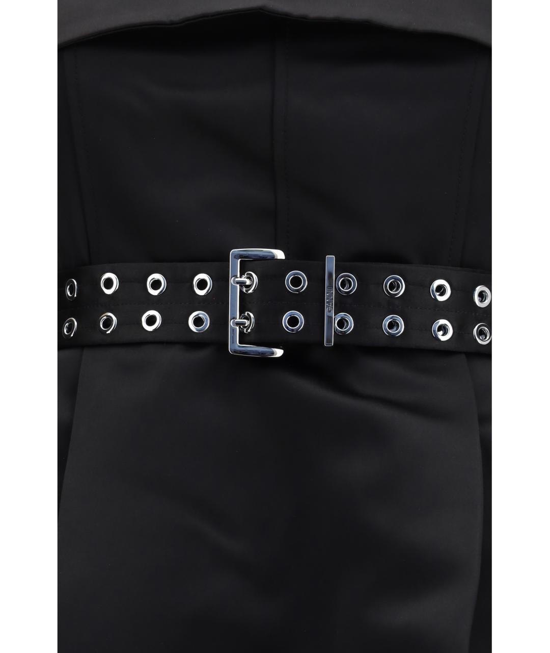 GANNI Черное полиэстеровое вечернее платье, фото 3