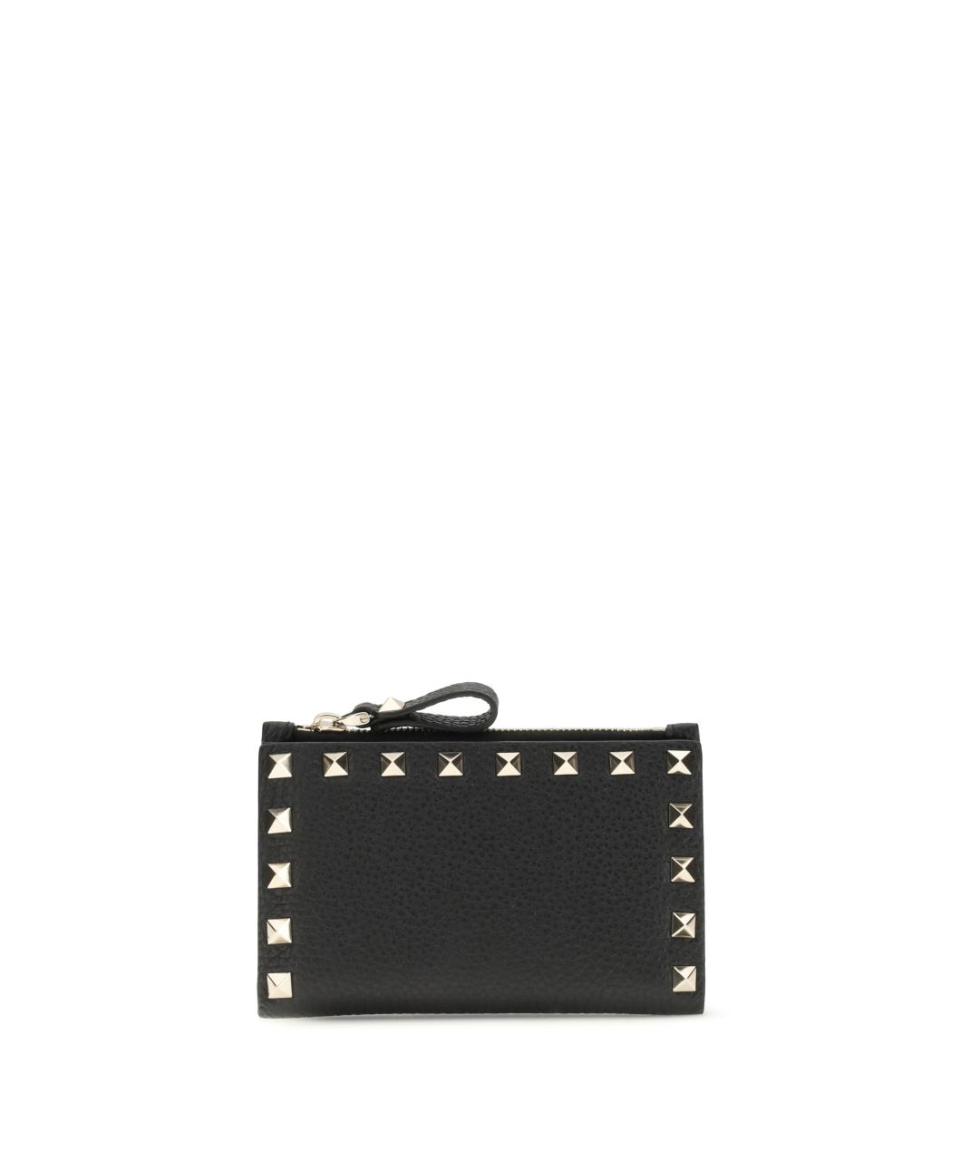 VALENTINO Черный кожаный кардхолдер, фото 1