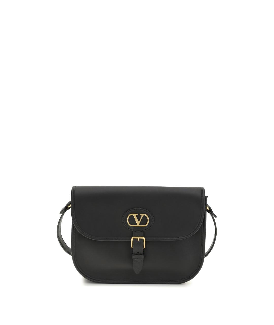 VALENTINO Черная кожаная сумка на плечо, фото 1