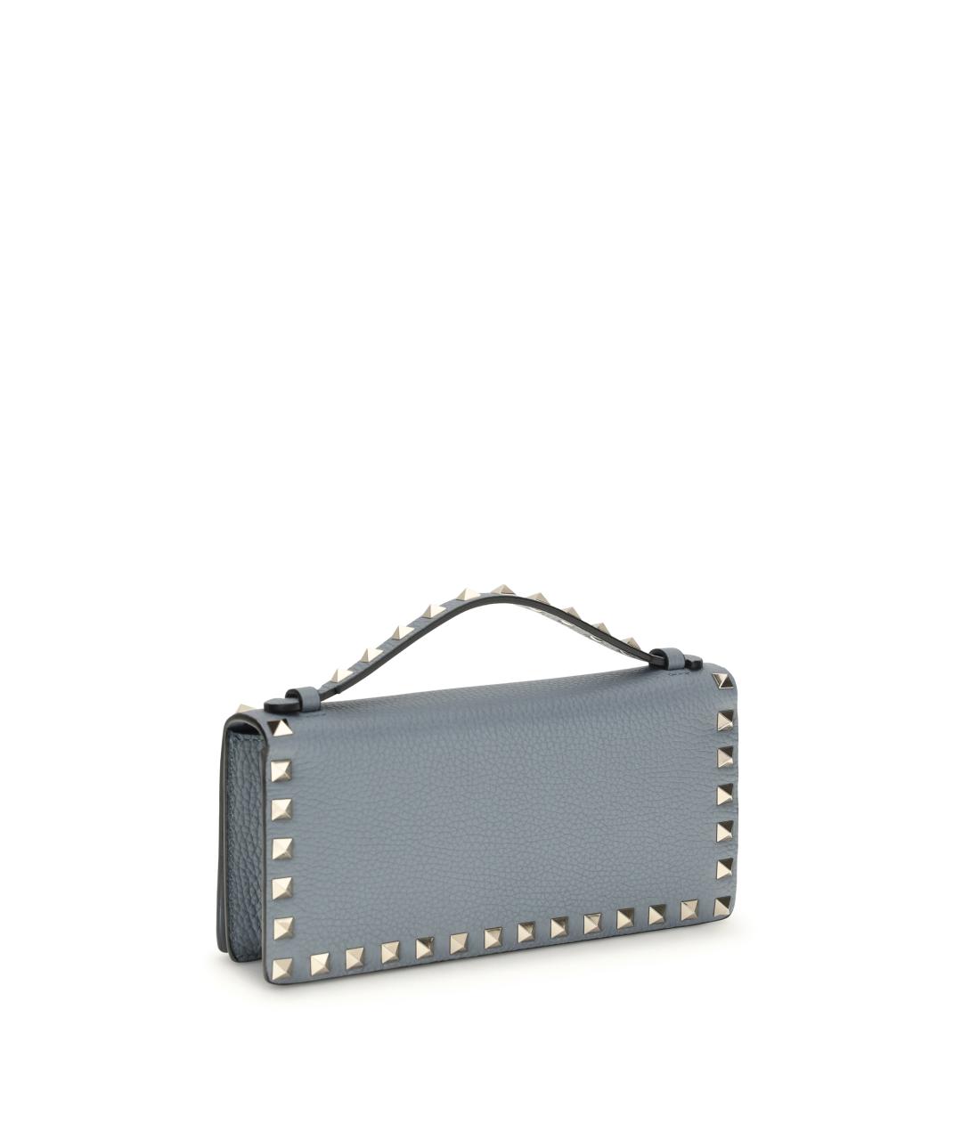 VALENTINO Голубой кожаный кошелек, фото 3