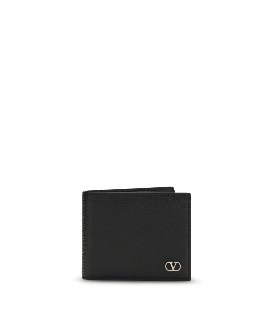 VALENTINO Черный кожаный кошелек, фото 1