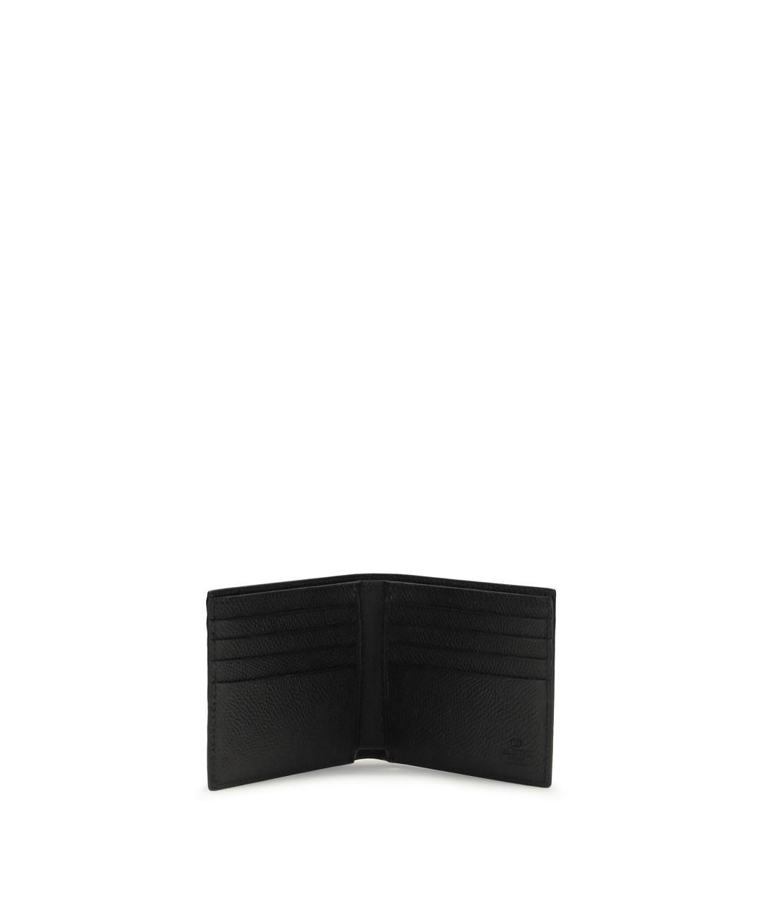 VALENTINO Черный кожаный кошелек, фото 3