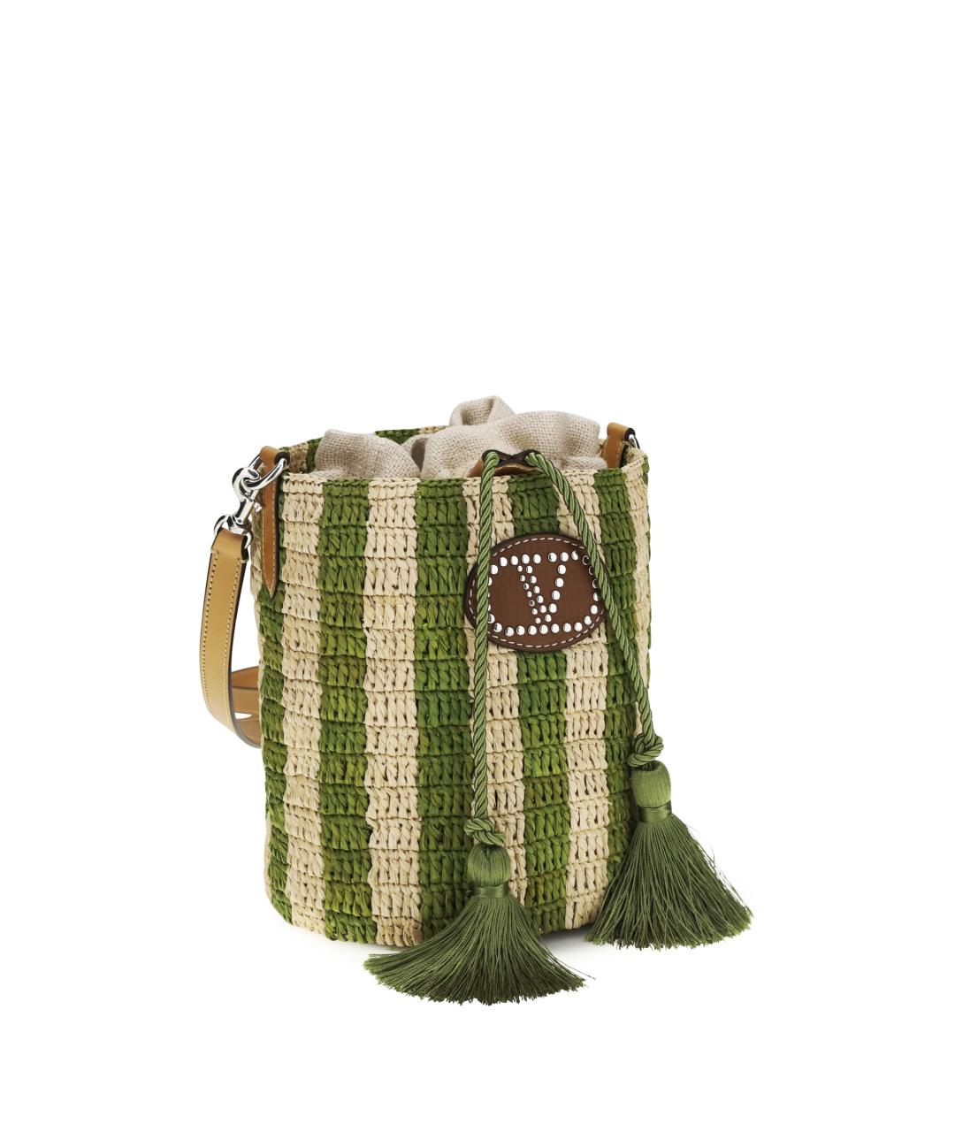 VALENTINO Зеленая пелетеная сумка через плечо, фото 2