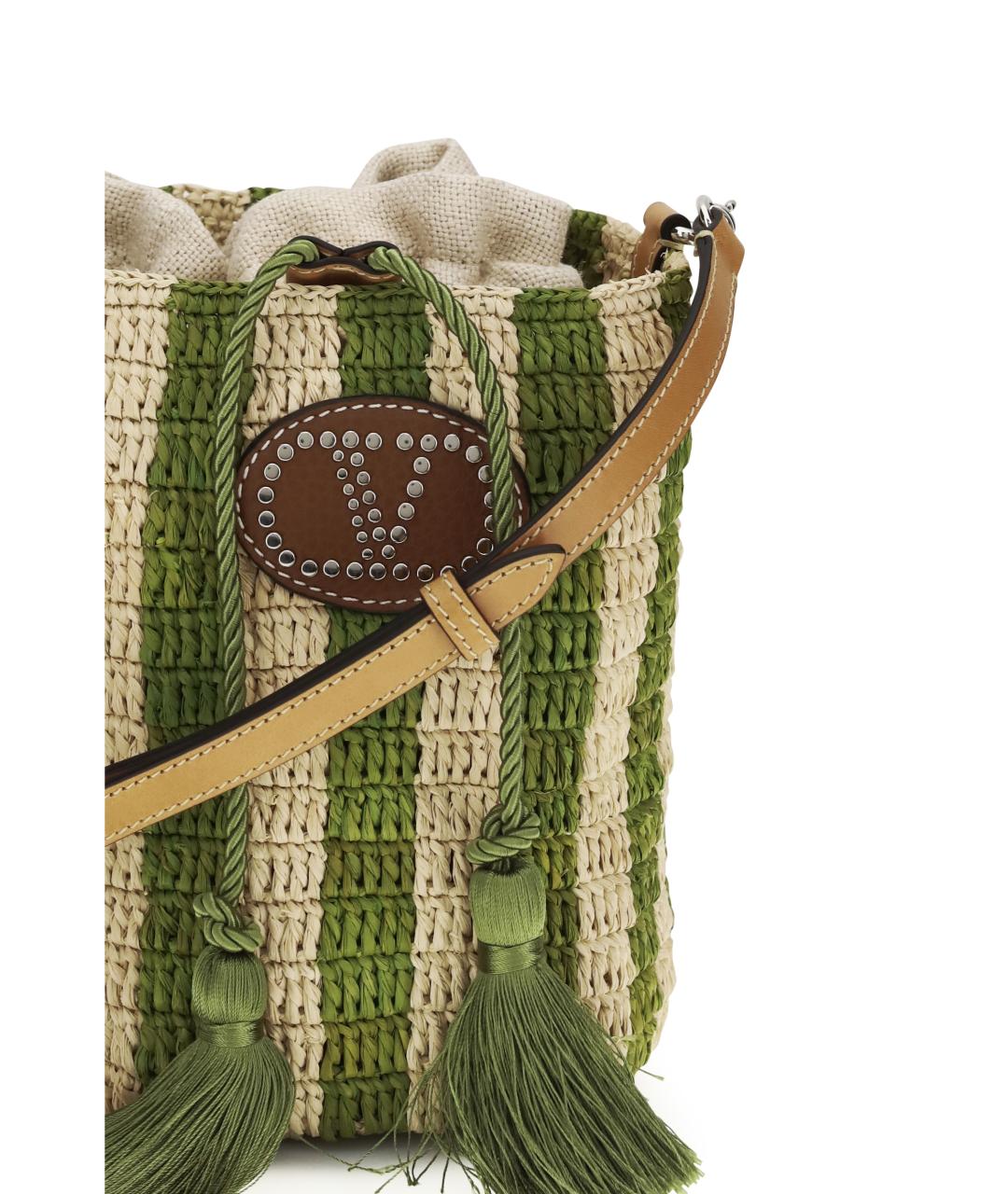 VALENTINO Зеленая пелетеная сумка через плечо, фото 4