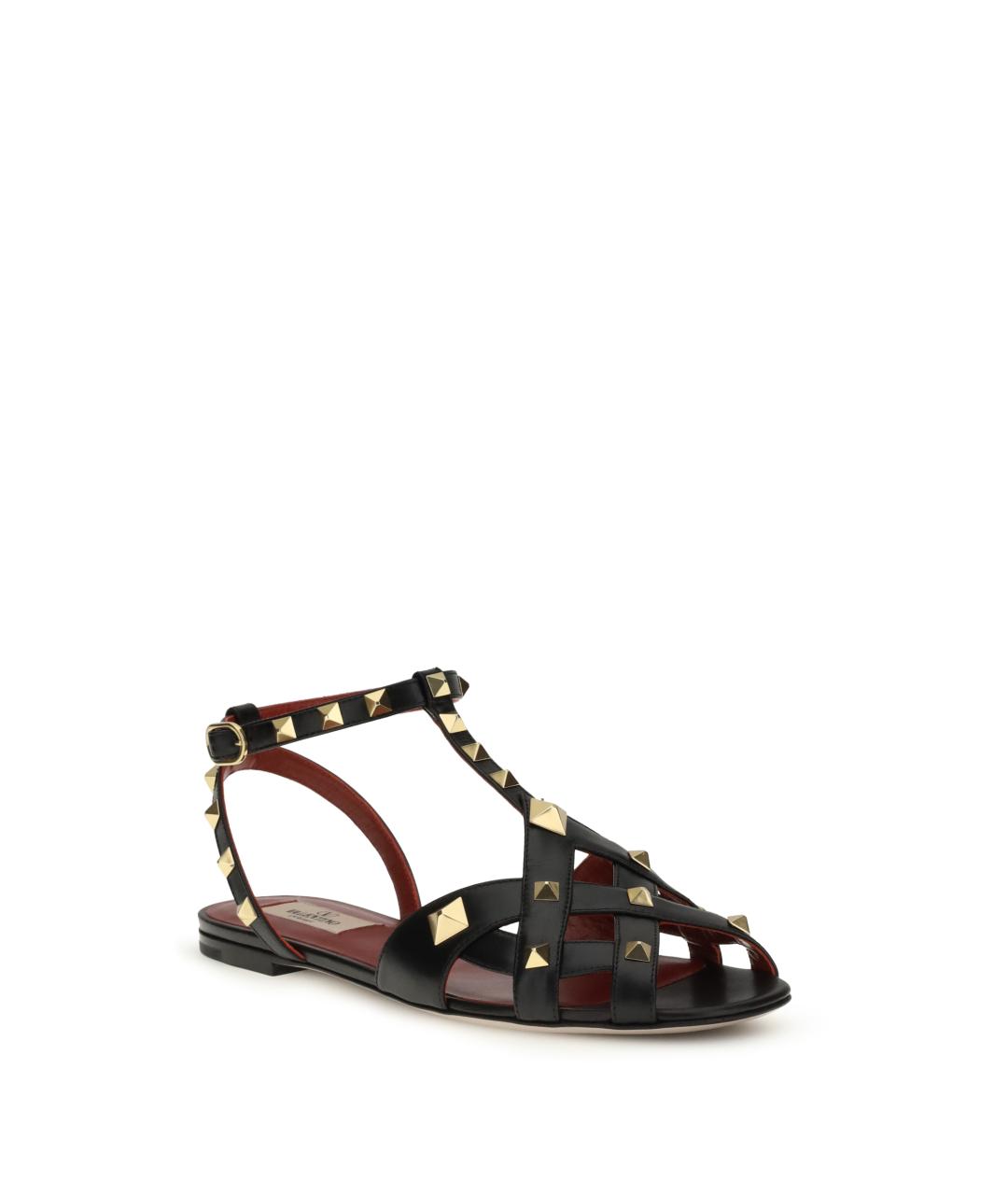 VALENTINO Черные кожаные сандалии, фото 2