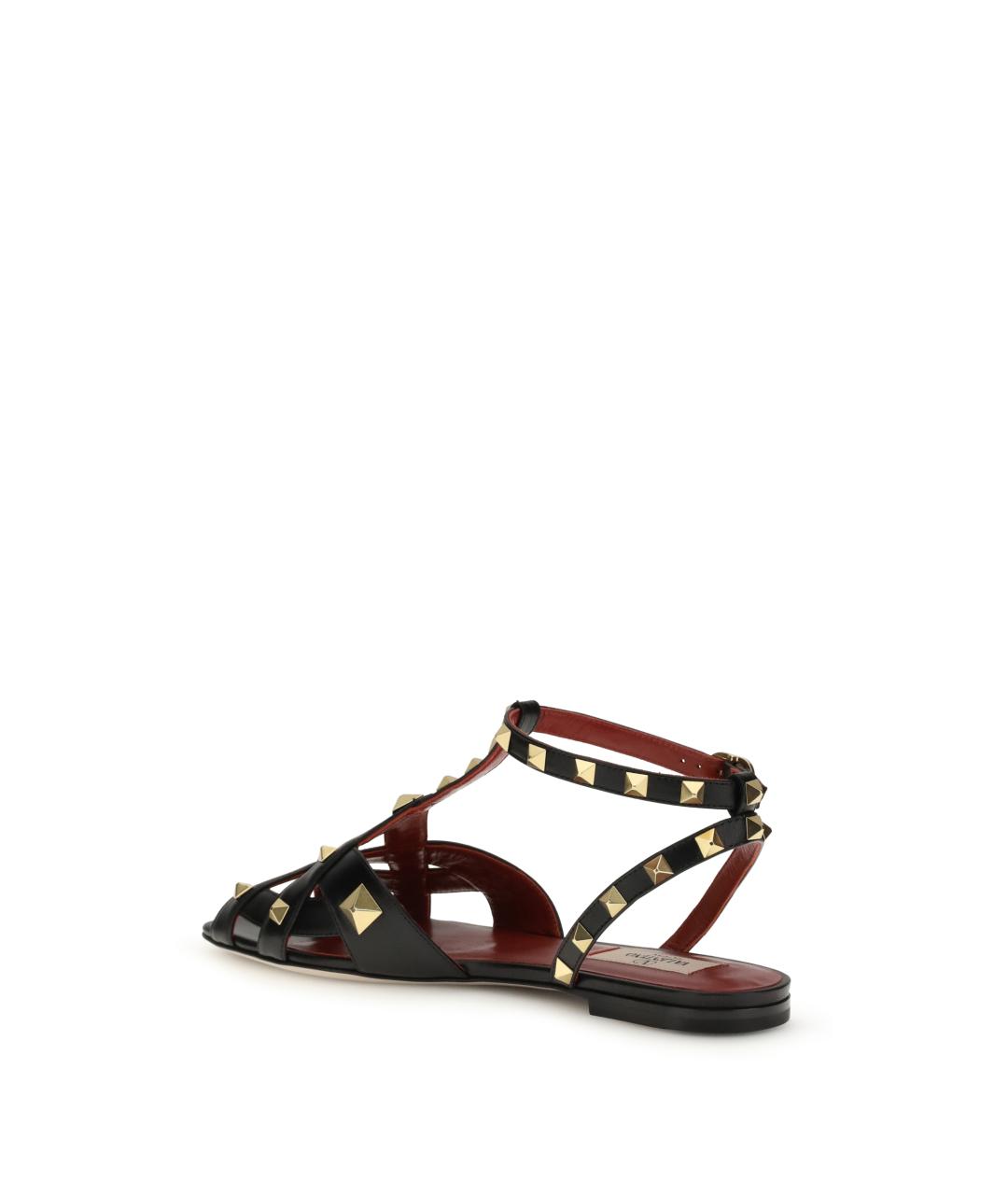 VALENTINO Черные кожаные сандалии, фото 3