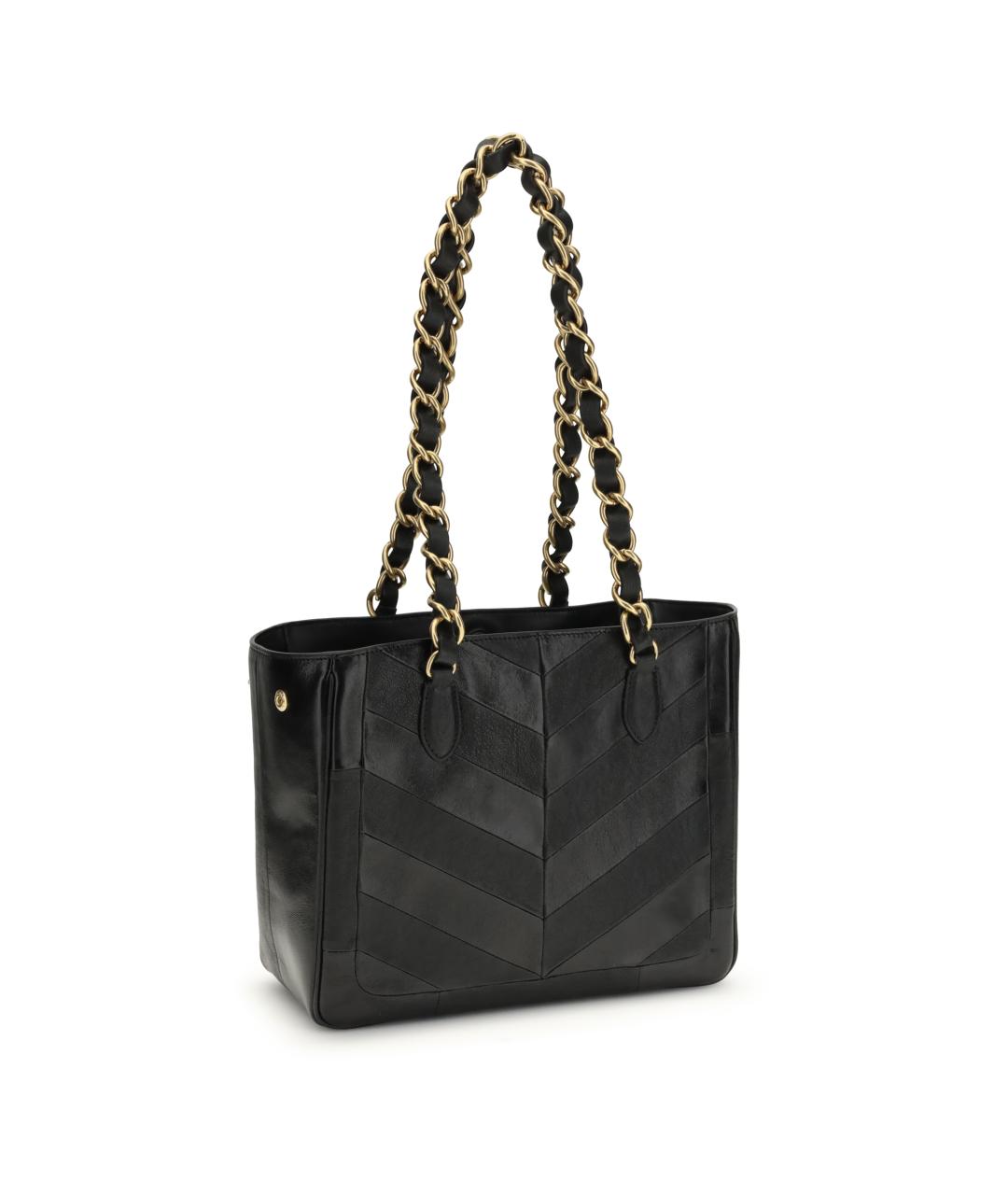 VALENTINO Черная кожаная сумка тоут, фото 3