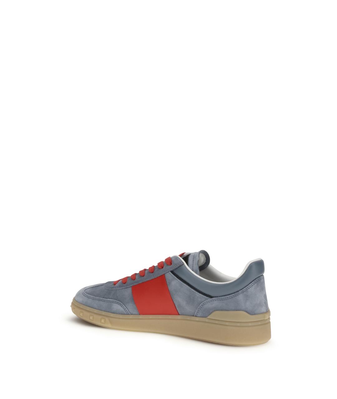 VALENTINO Голубые замшевые низкие кроссовки / кеды, фото 3