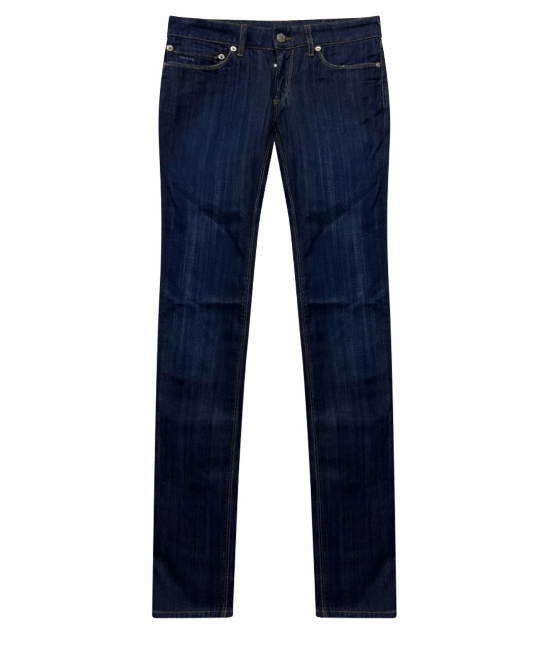 PRADA Темно-синие хлопковые прямые джинсы, фото 1