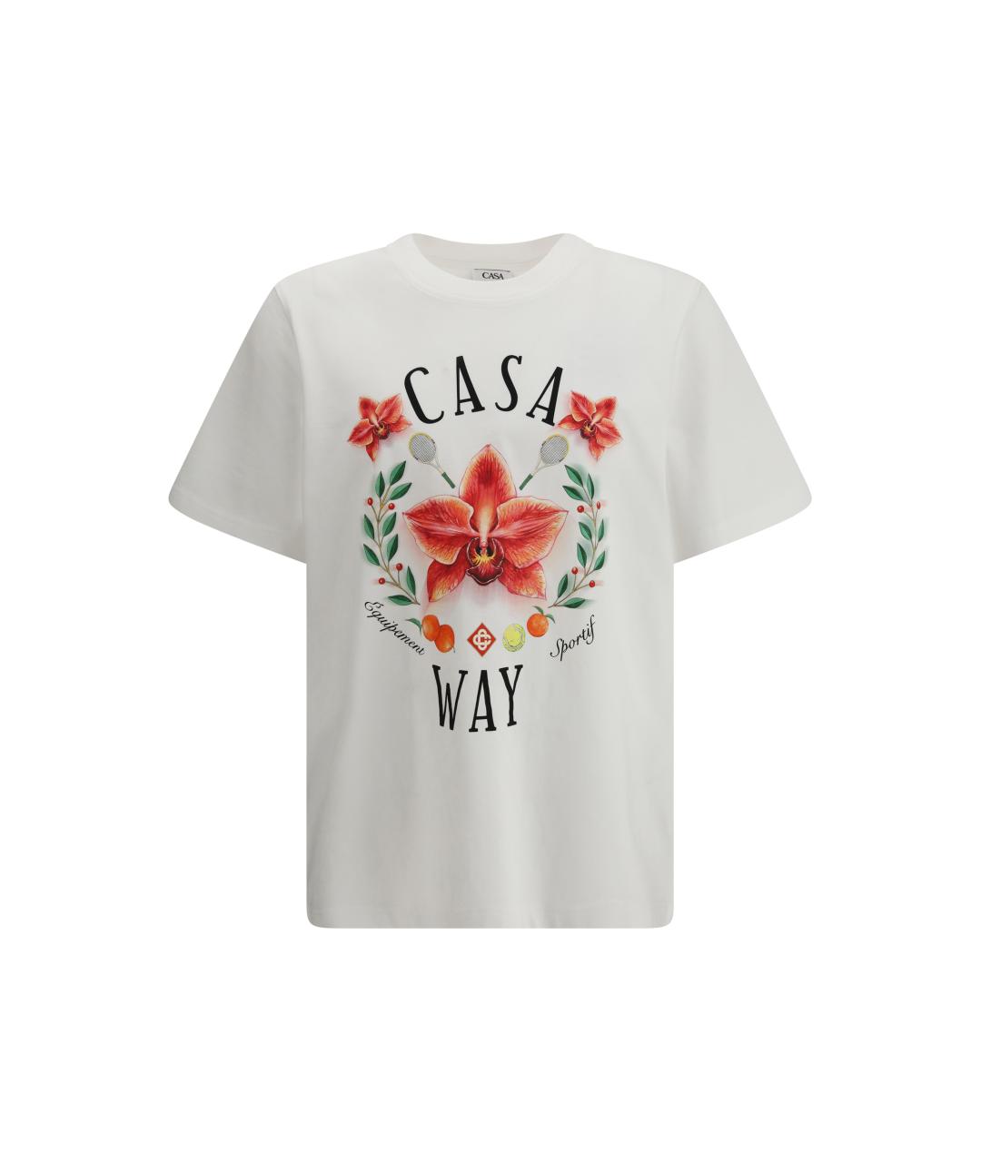 CASABLANCA Белая хлопковая футболка, фото 4