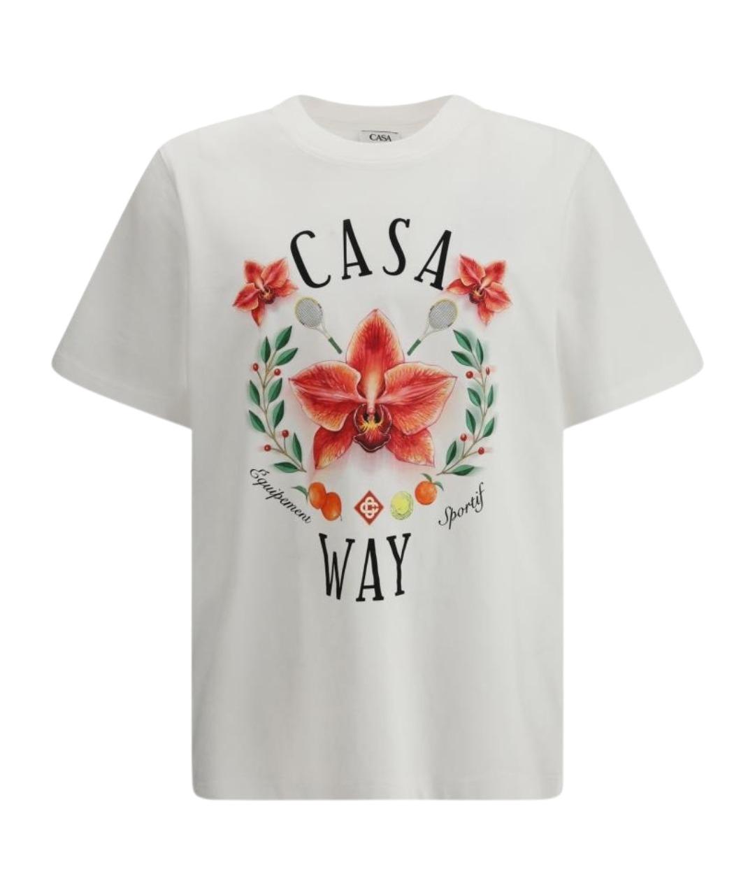 CASABLANCA Белая хлопковая футболка, фото 1